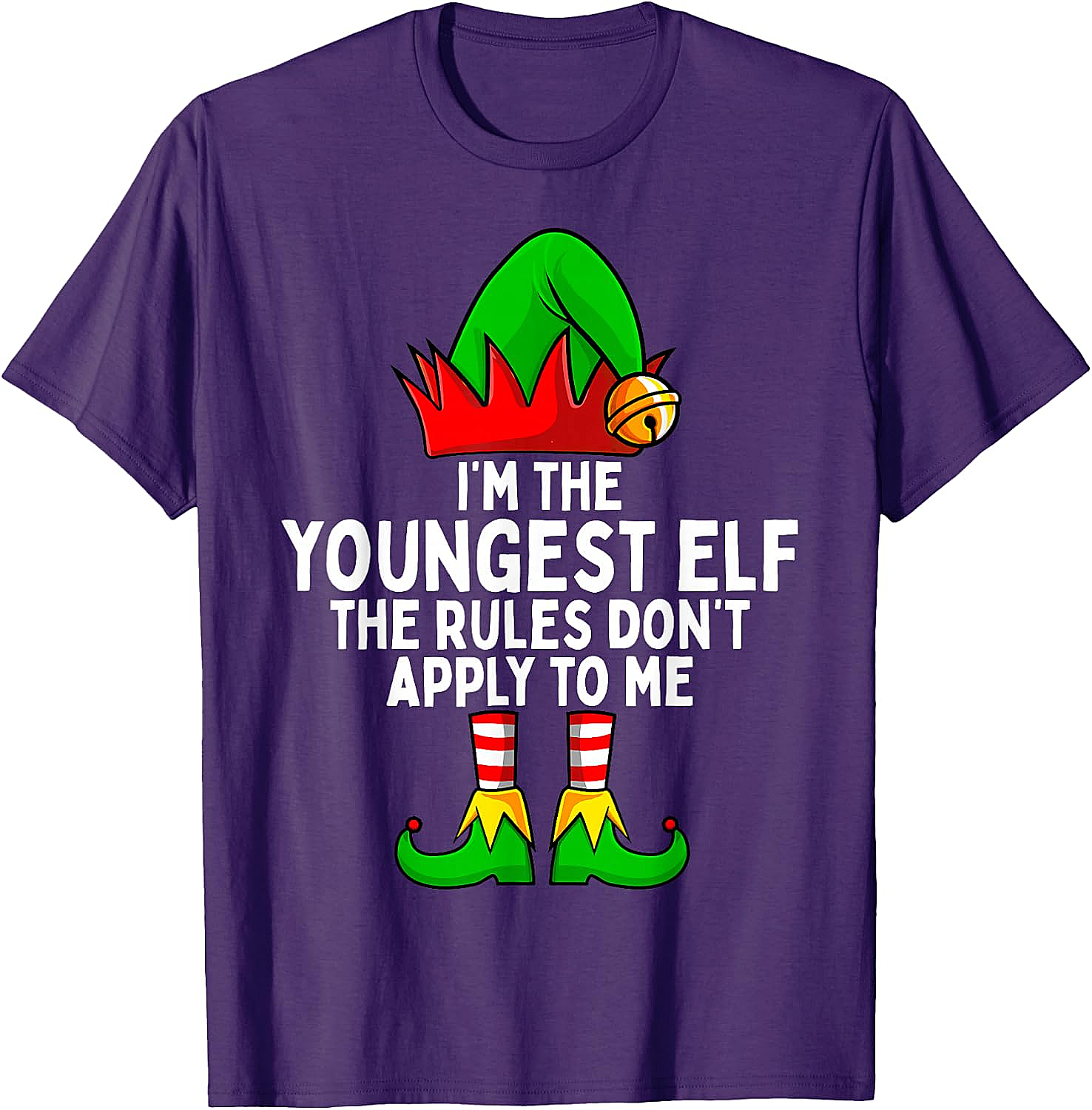 Youngest Elf Christmas T-Shirt Funny Family Holiday Tee