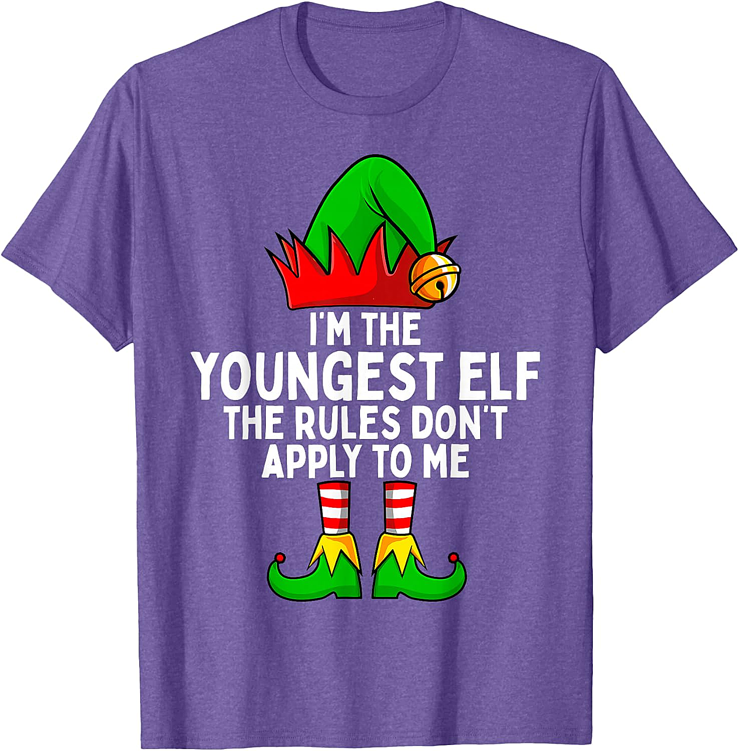 Youngest Elf Christmas T-Shirt Funny Family Holiday Tee