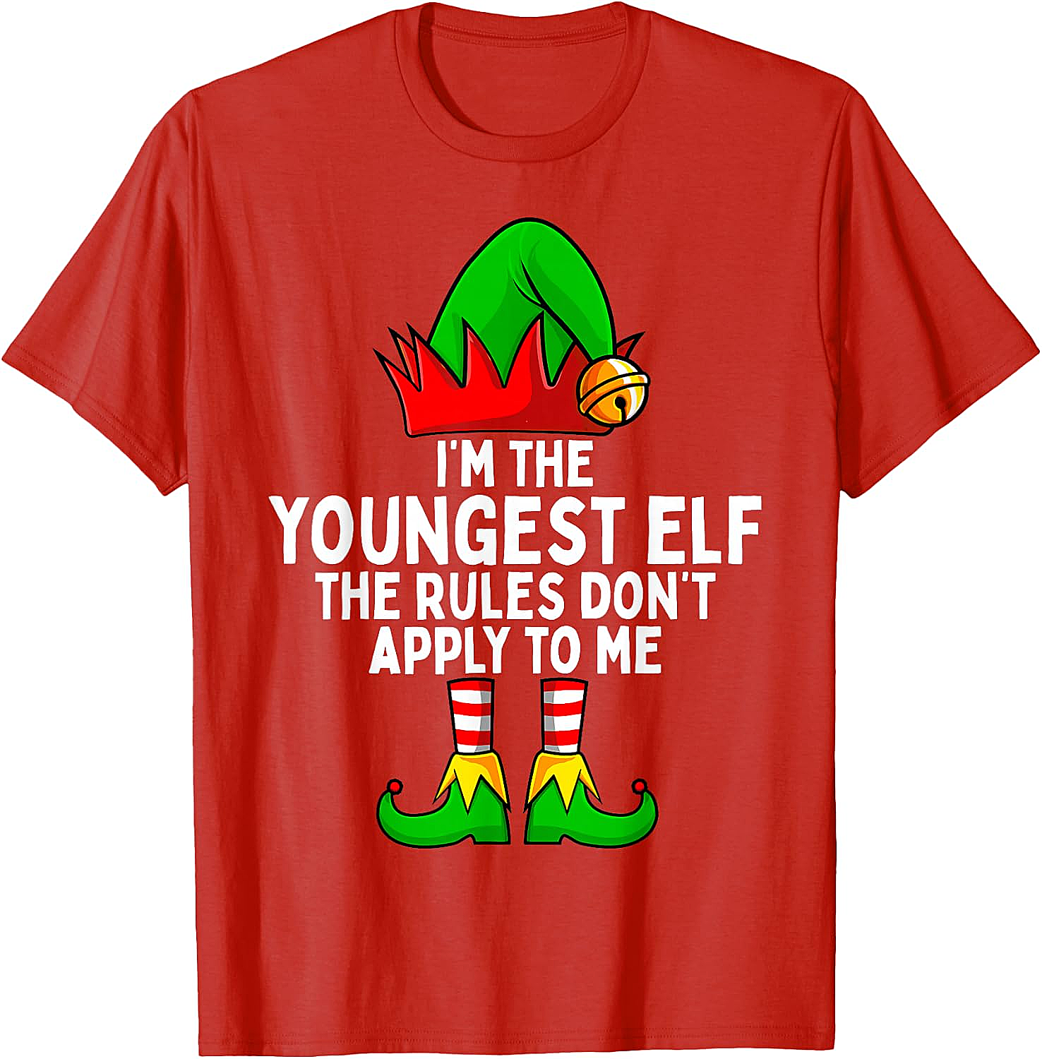 Youngest Elf Christmas T-Shirt Funny Family Holiday Tee