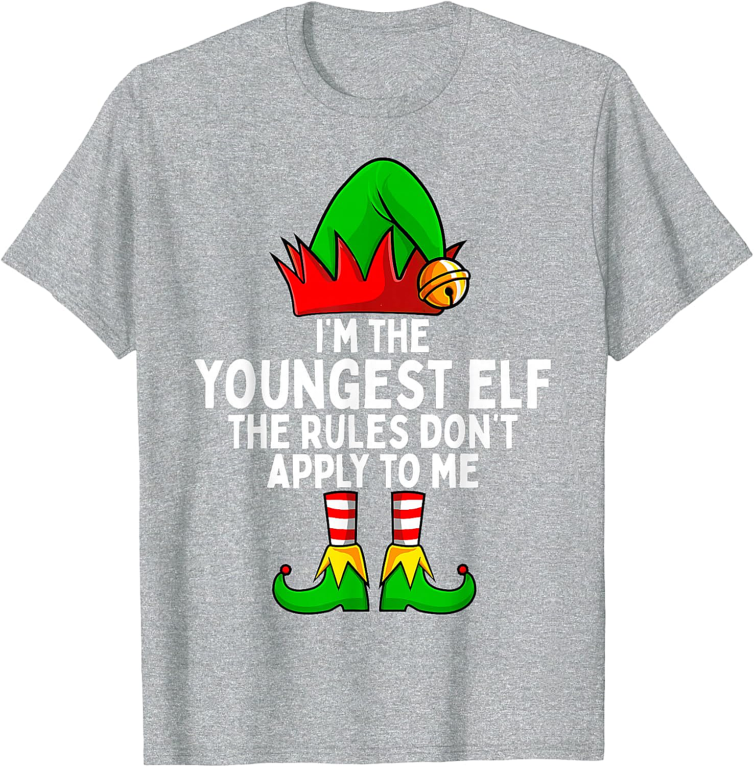 Youngest Elf Christmas T-Shirt Funny Family Holiday Tee