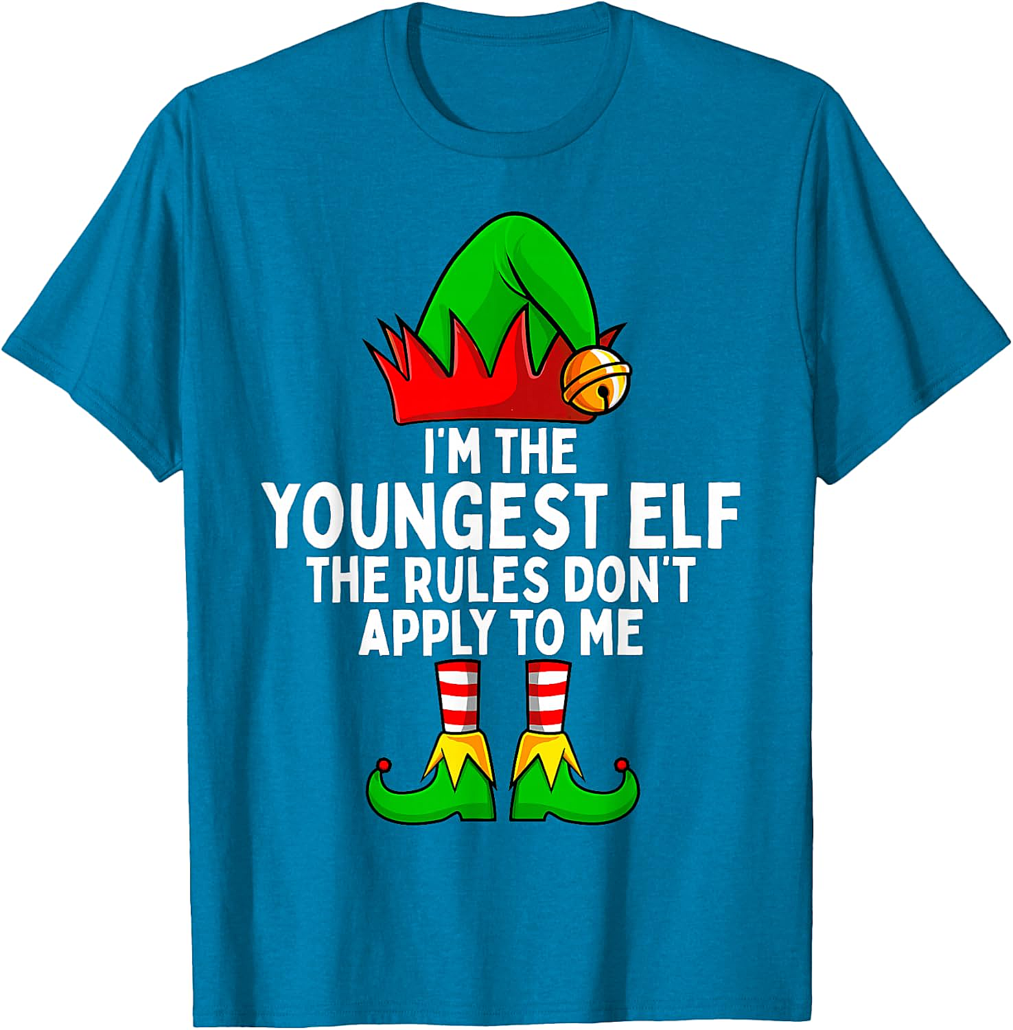 Youngest Elf Christmas T-Shirt Funny Family Holiday Tee