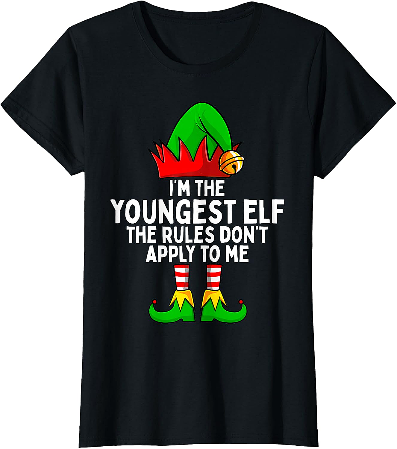 Youngest Elf Christmas T-Shirt Funny Family Holiday Tee