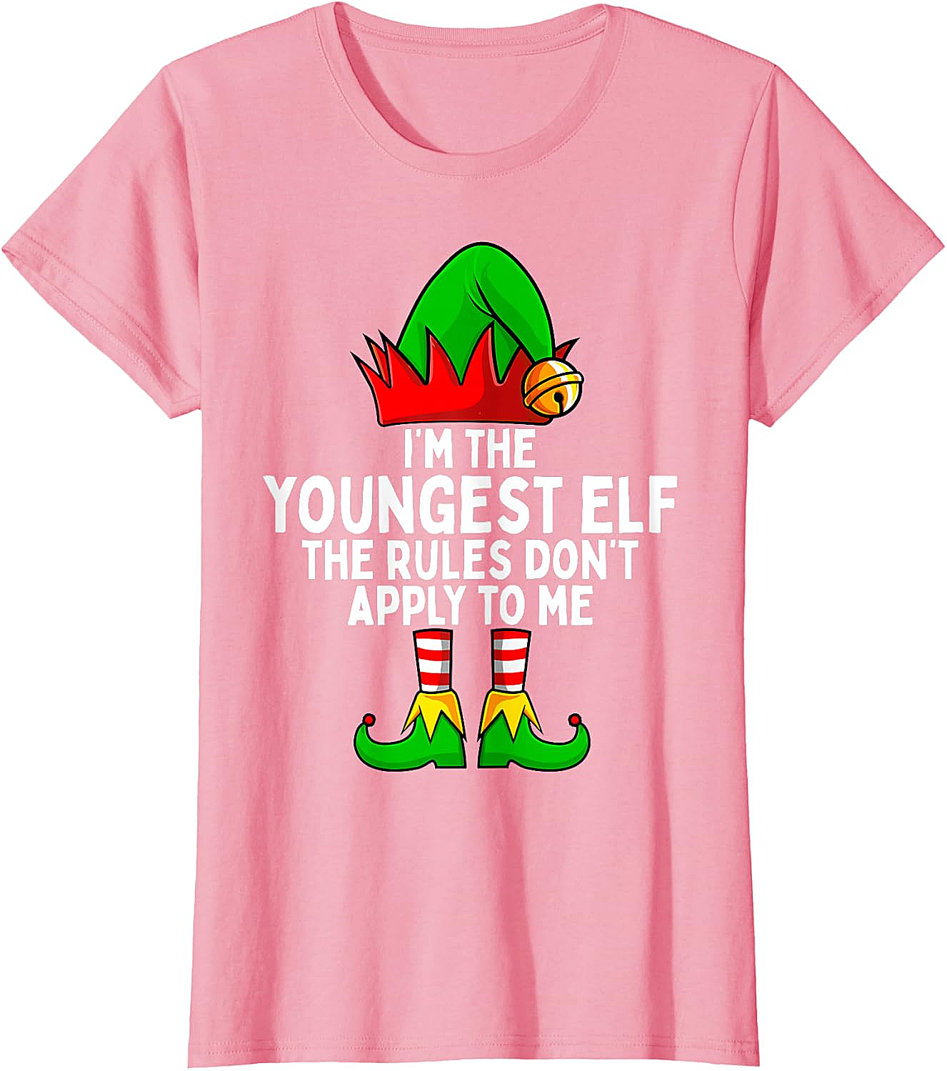 Youngest Elf Christmas T-Shirt Funny Family Holiday Tee