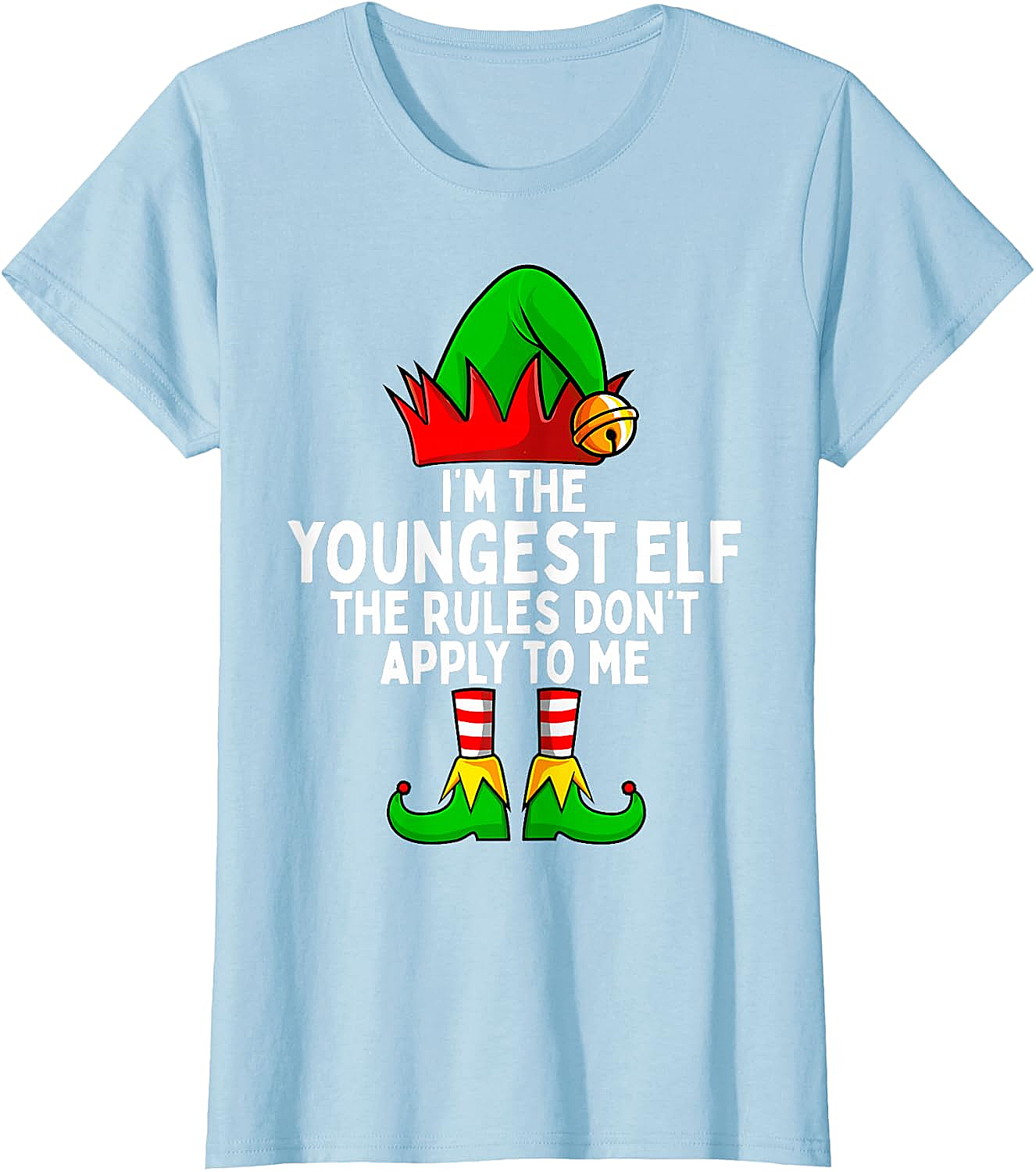 Youngest Elf Christmas T-Shirt Funny Family Holiday Tee
