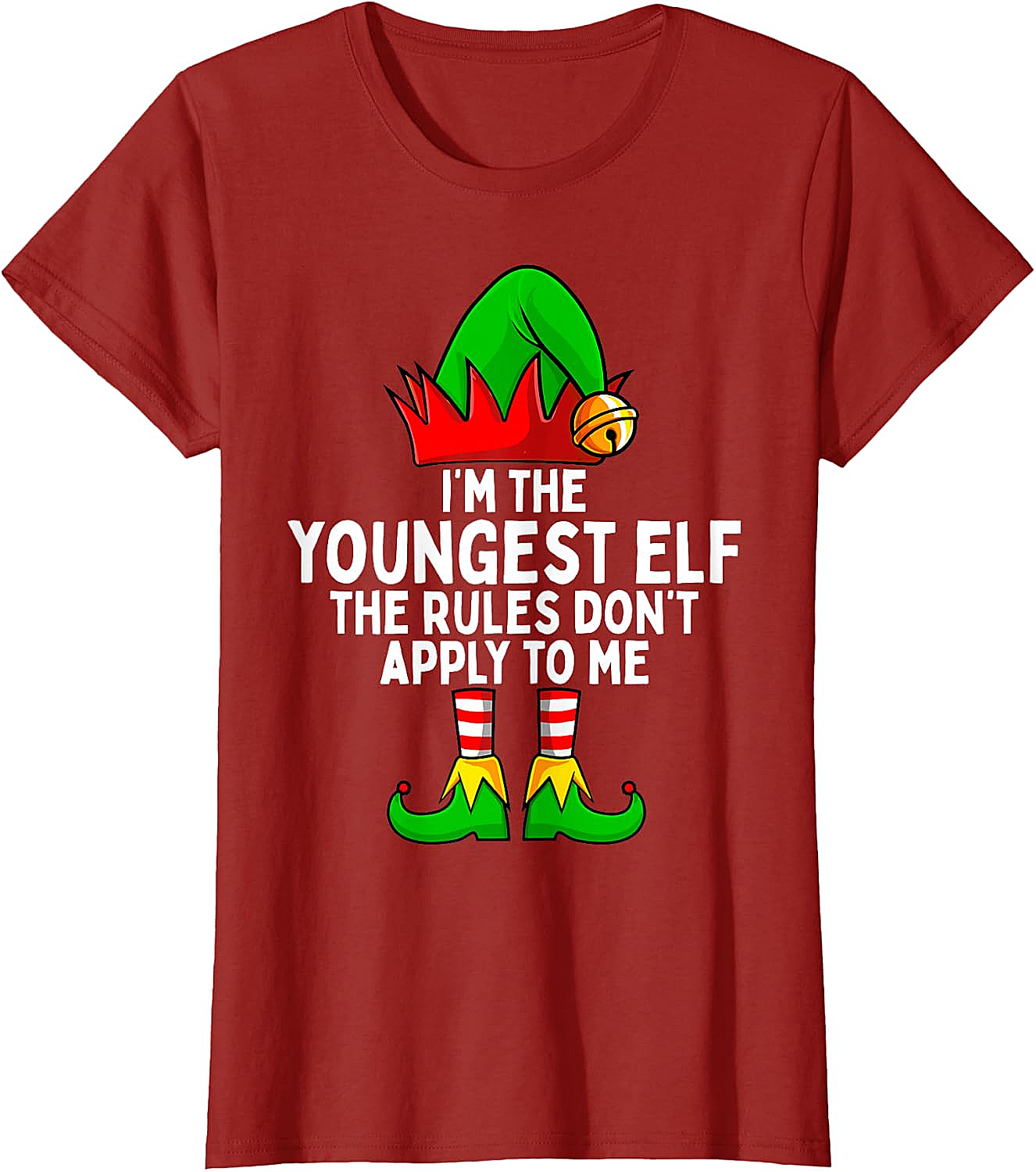 Youngest Elf Christmas T-Shirt Funny Family Holiday Tee