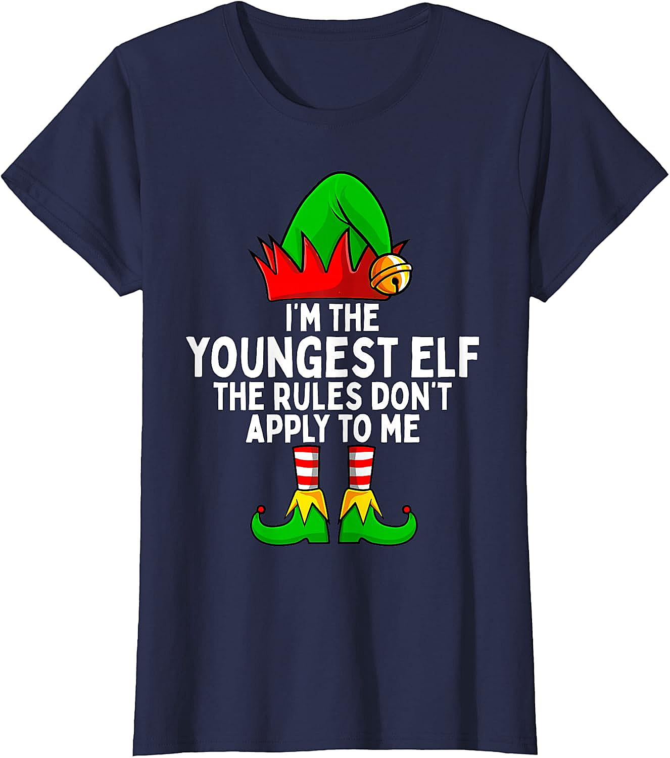 Youngest Elf Christmas T-Shirt Funny Family Holiday Tee