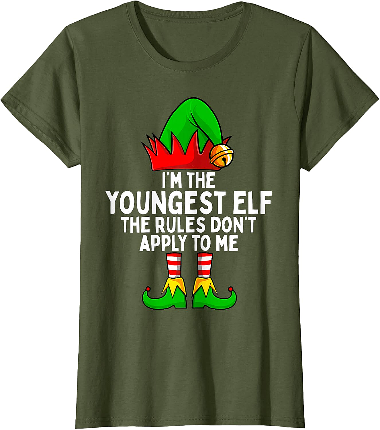 Youngest Elf Christmas T-Shirt Funny Family Holiday Tee