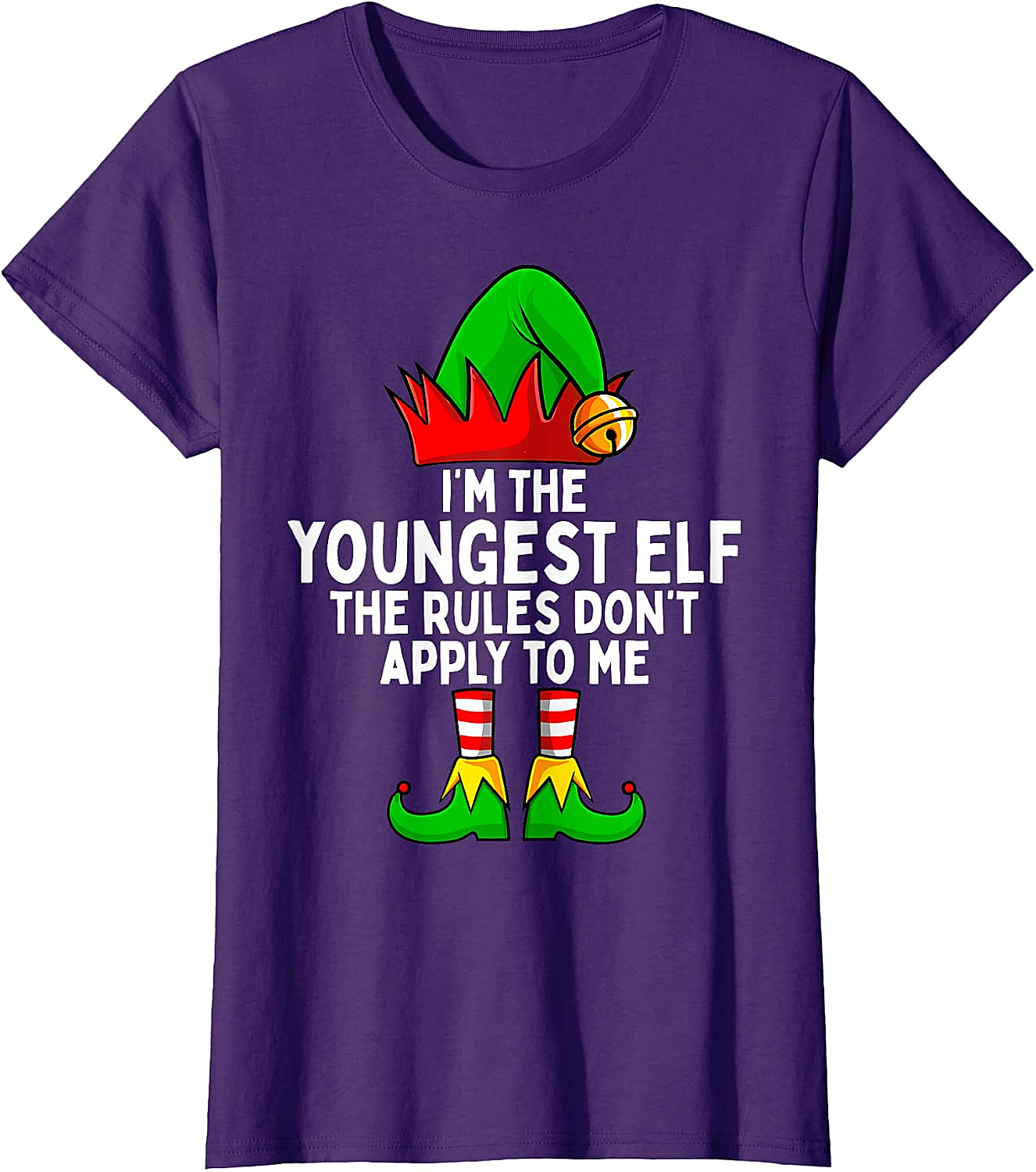 Youngest Elf Christmas T-Shirt Funny Family Holiday Tee