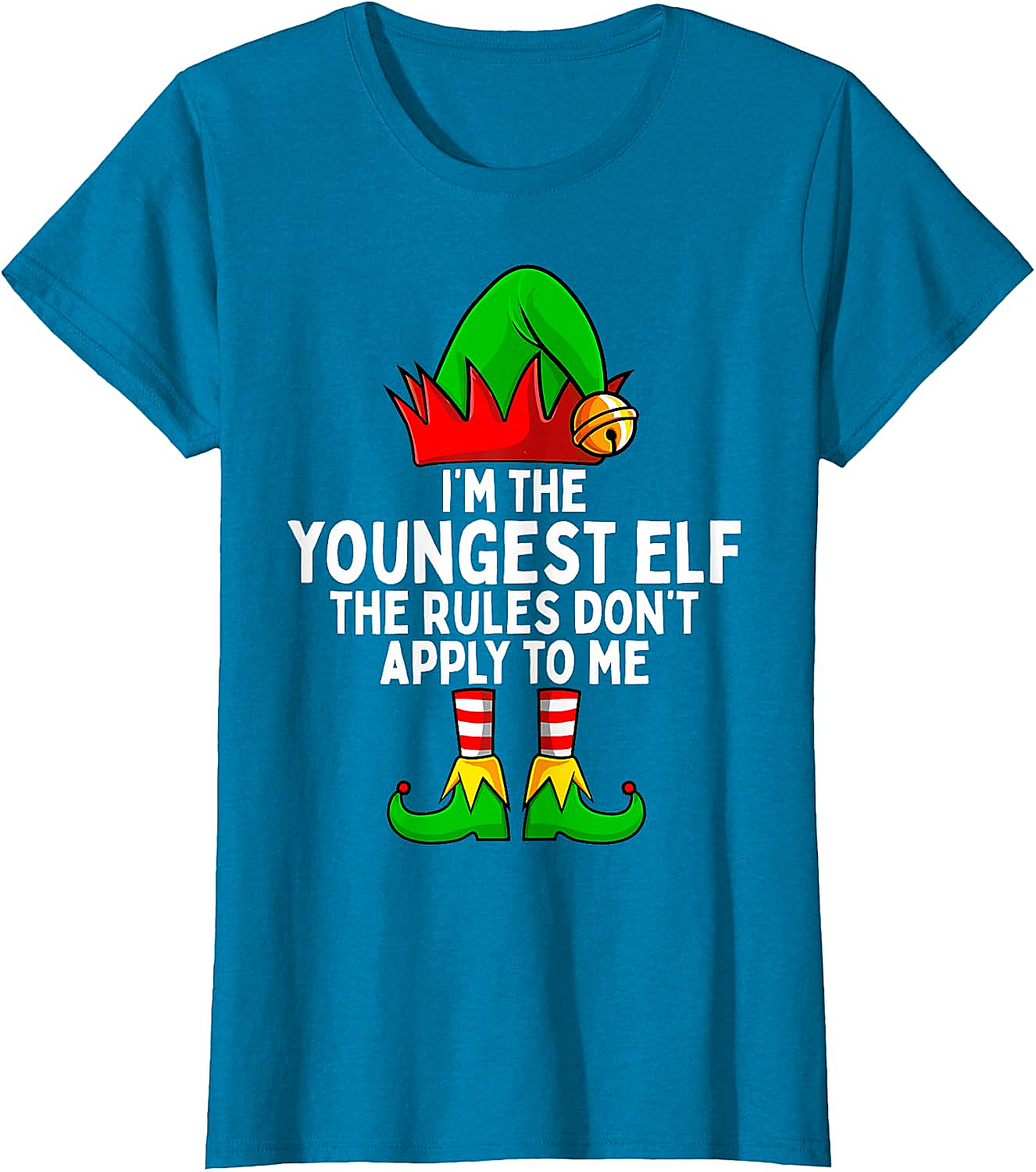 Youngest Elf Christmas T-Shirt Funny Family Holiday Tee