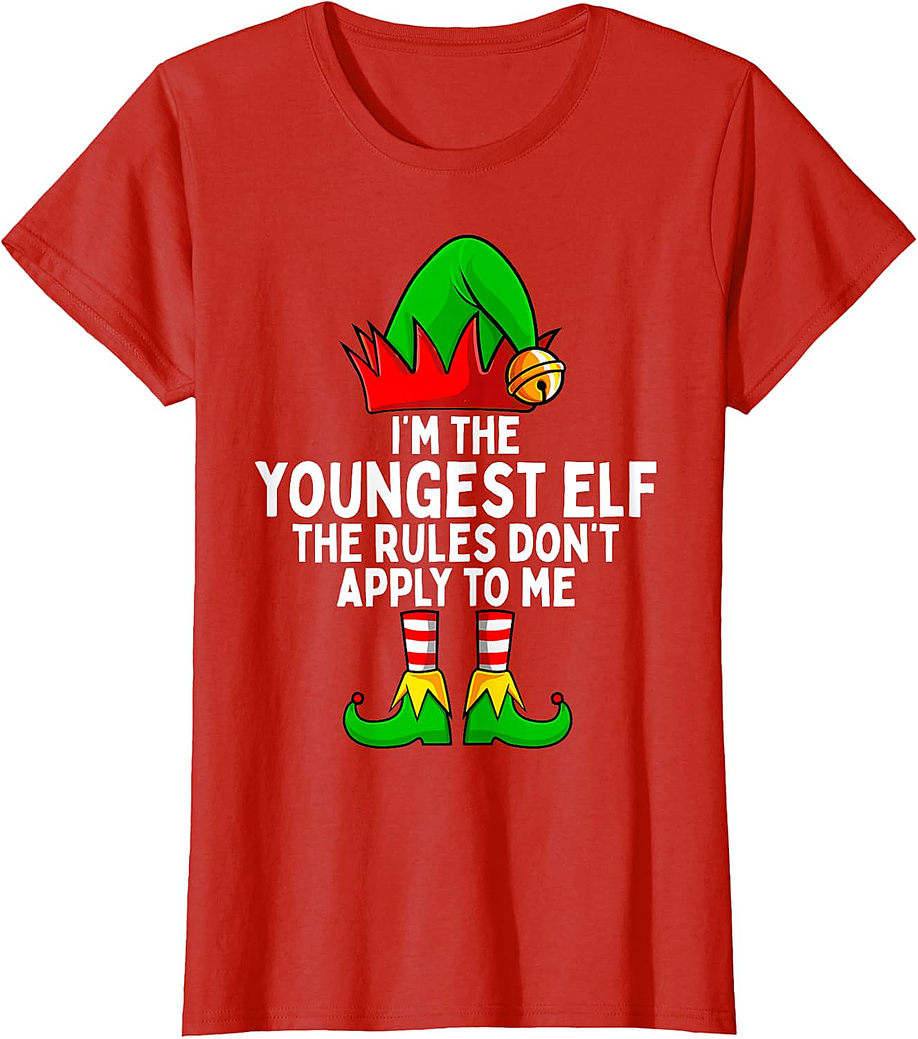 Youngest Elf Christmas T-Shirt Funny Family Holiday Tee