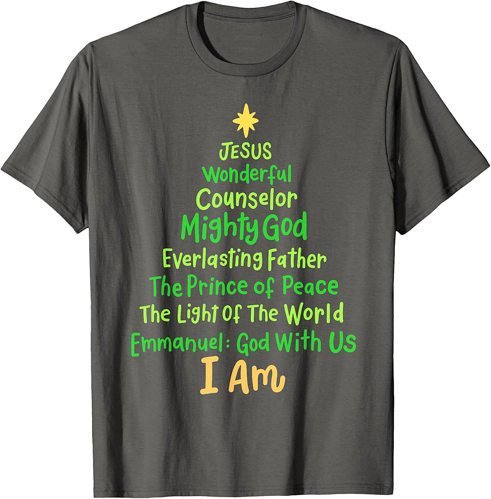 "I Am" Christmas Tree Faith T-Shirt | Spiritual Holiday Tee