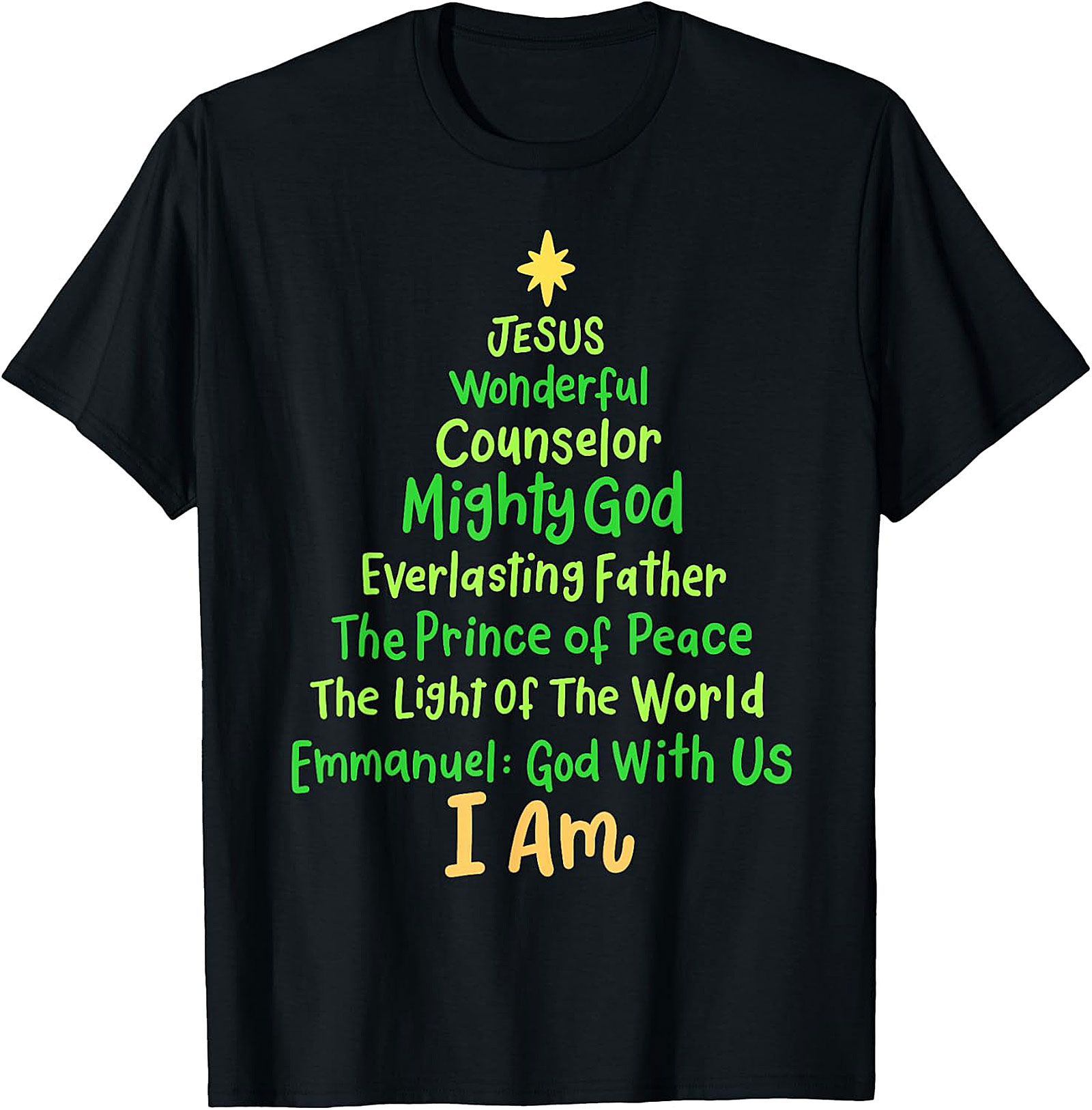 "I Am" Christmas Tree Faith T-Shirt | Spiritual Holiday Tee