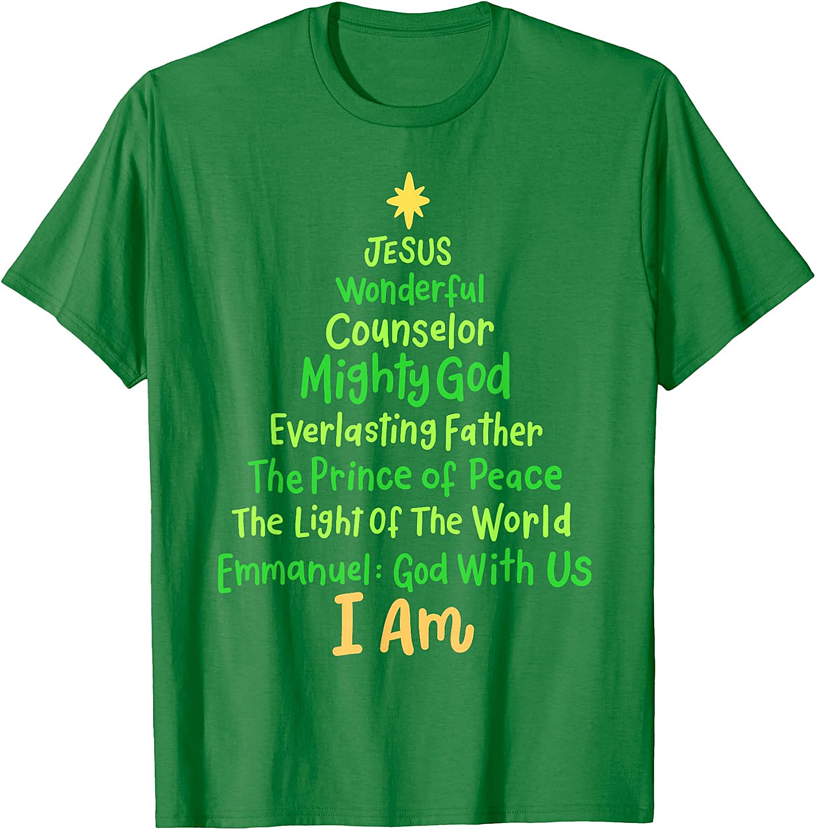 "I Am" Christmas Tree Faith T-Shirt | Spiritual Holiday Tee