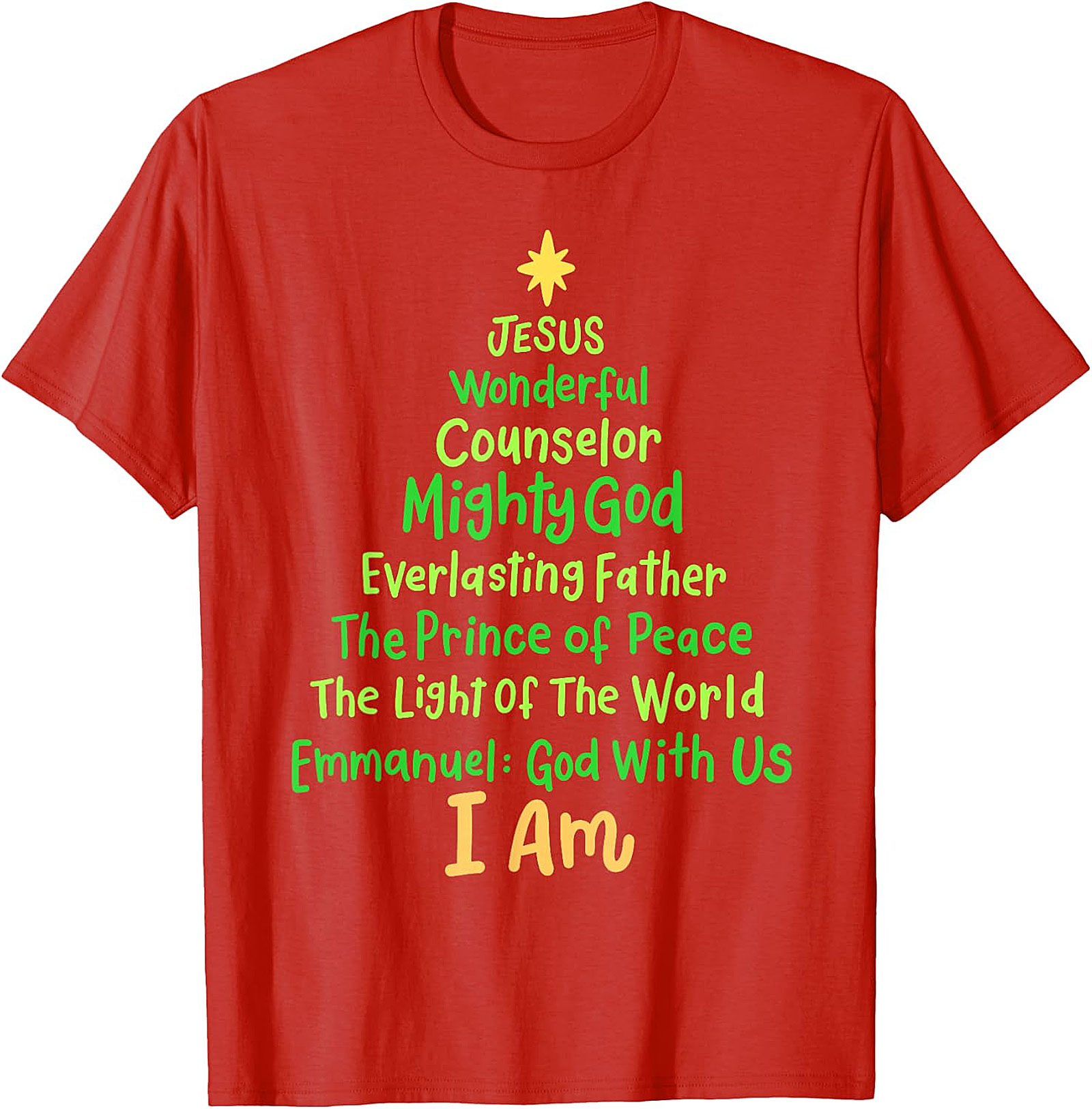 "I Am" Christmas Tree Faith T-Shirt | Spiritual Holiday Tee