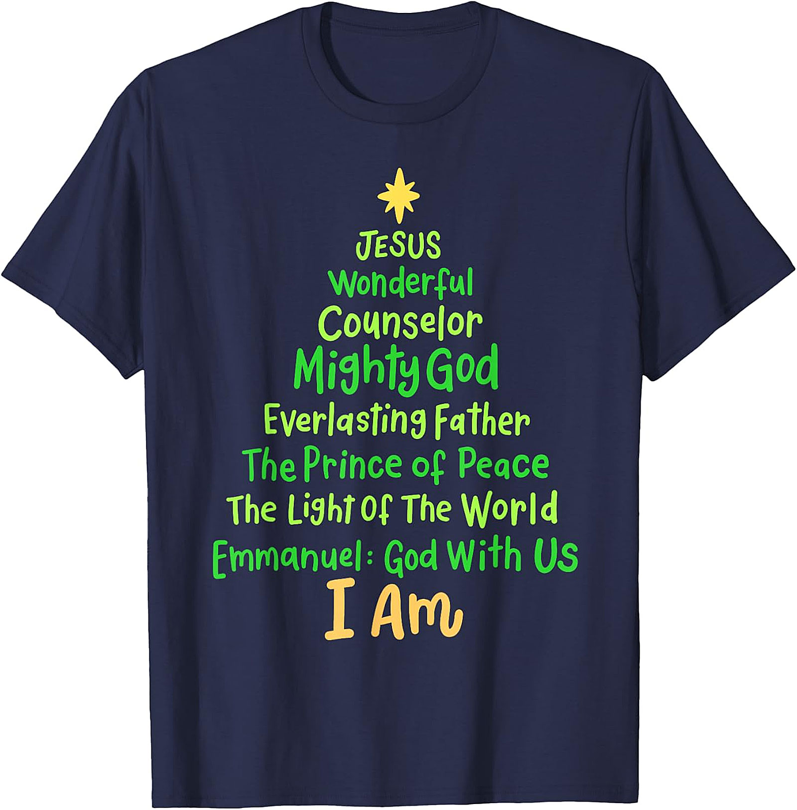 "I Am" Christmas Tree Faith T-Shirt | Spiritual Holiday Tee