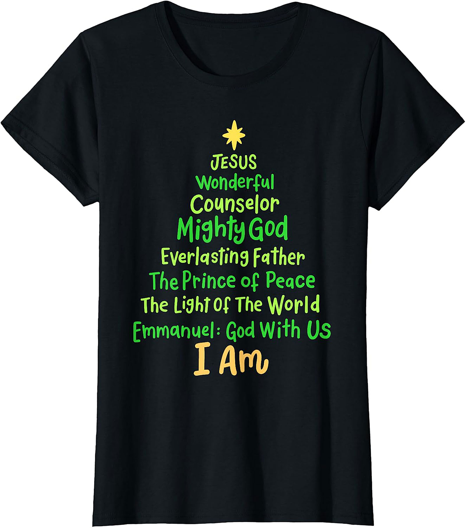 "I Am" Christmas Tree Faith T-Shirt | Spiritual Holiday Tee