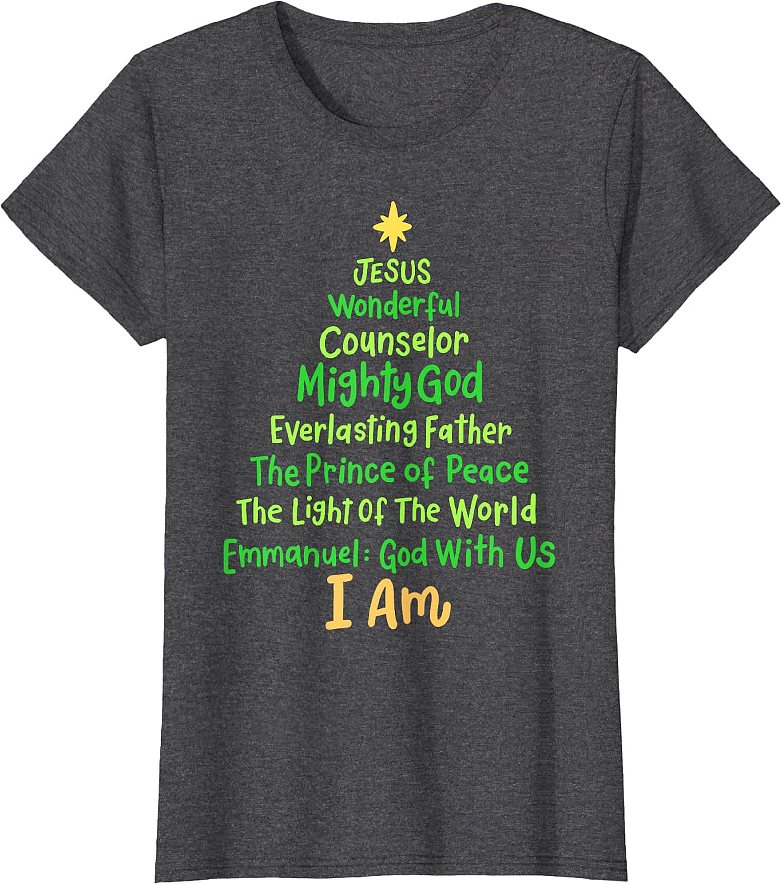 "I Am" Christmas Tree Faith T-Shirt | Spiritual Holiday Tee