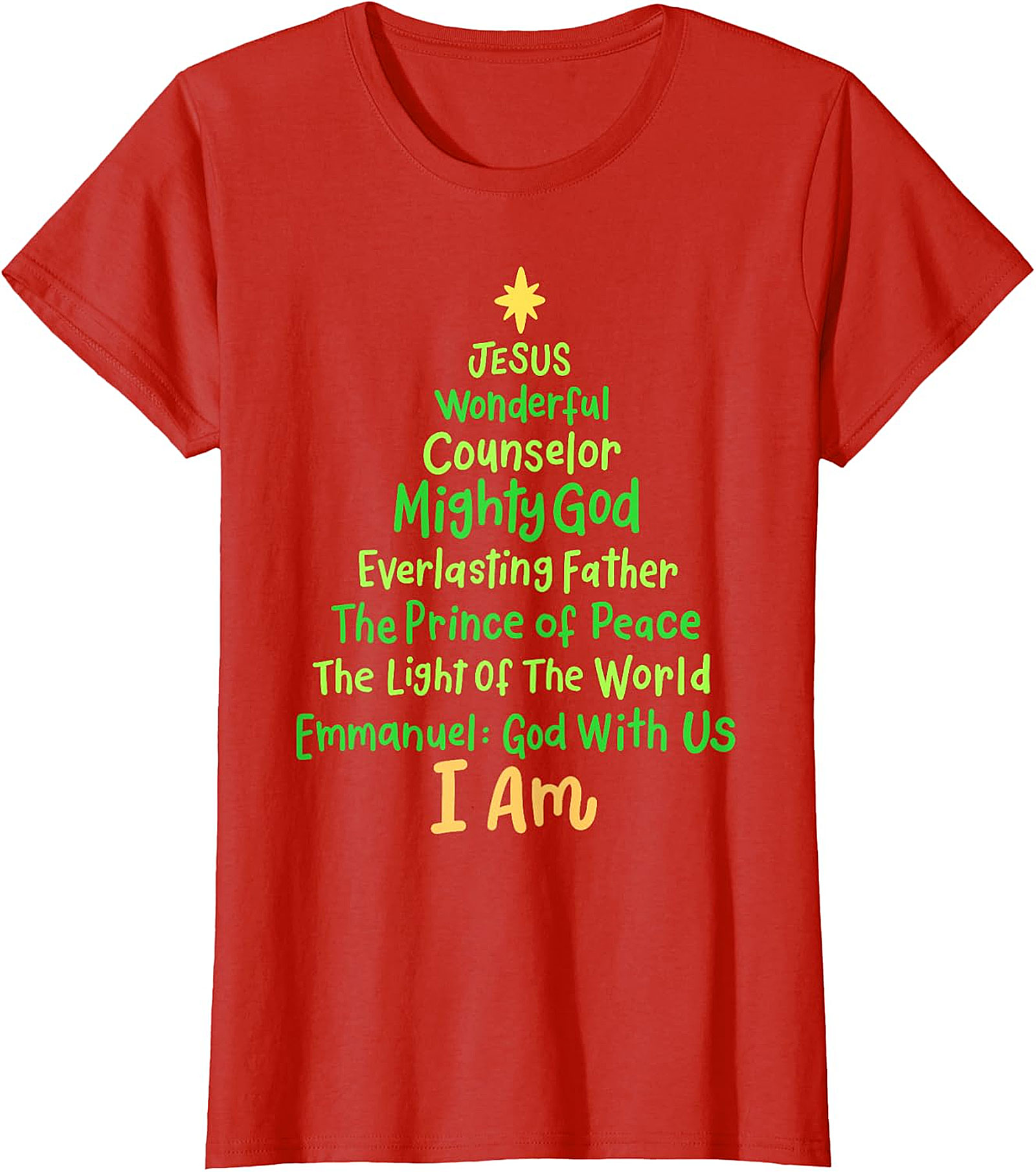 "I Am" Christmas Tree Faith T-Shirt | Spiritual Holiday Tee
