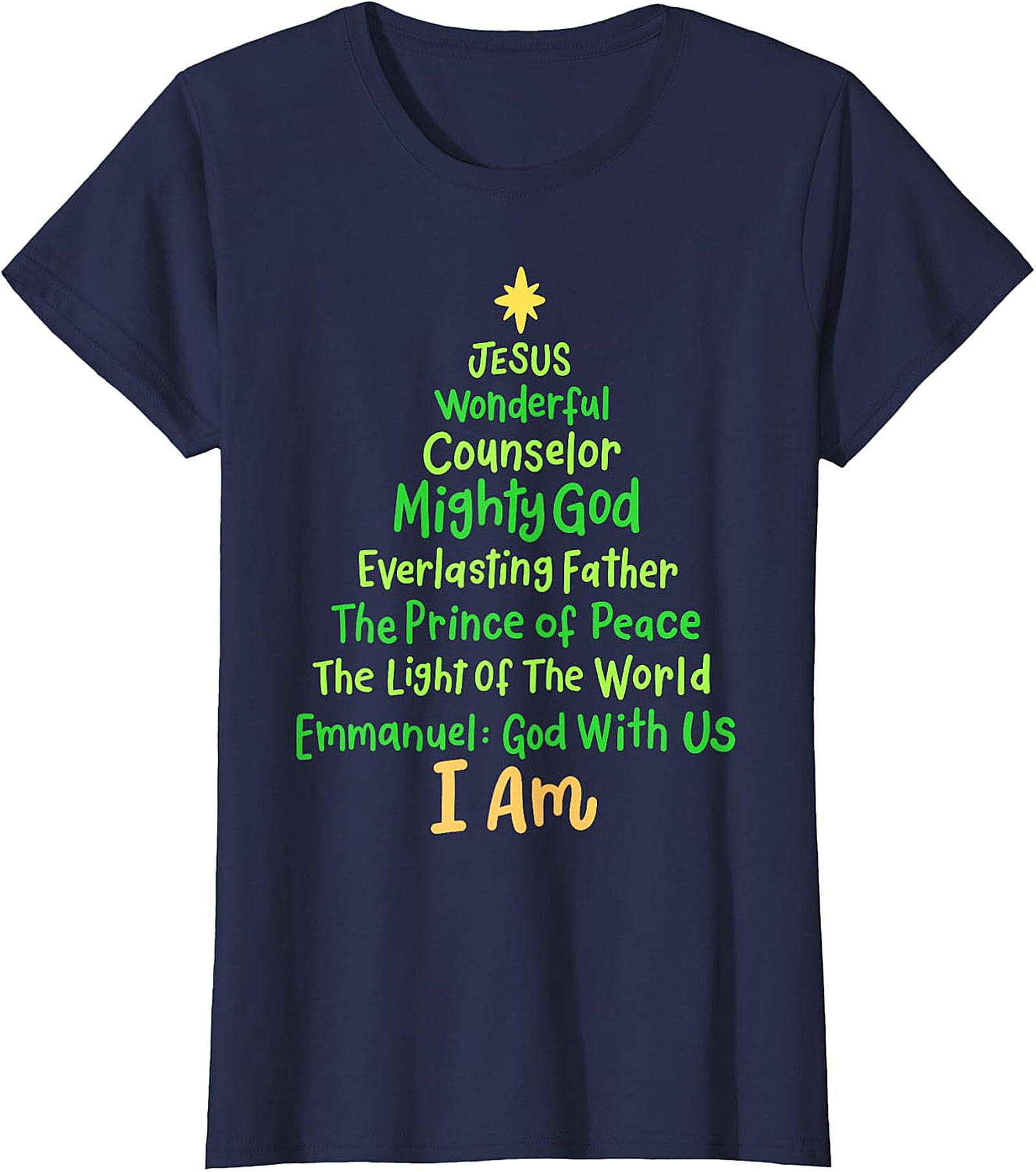 "I Am" Christmas Tree Faith T-Shirt | Spiritual Holiday Tee