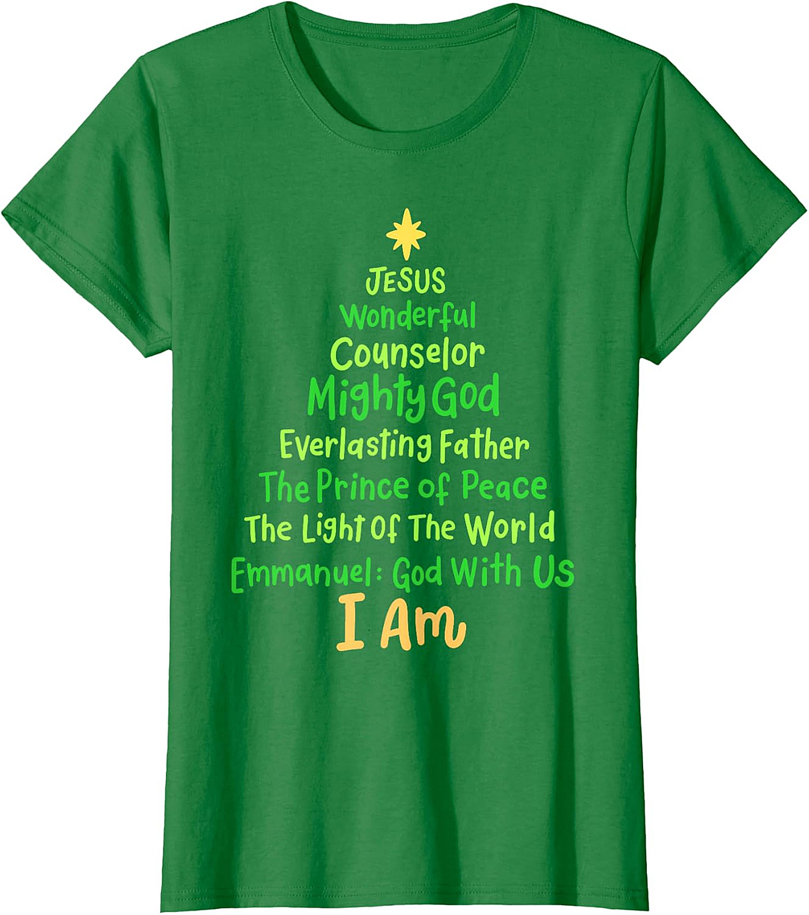 "I Am" Christmas Tree Faith T-Shirt | Spiritual Holiday Tee