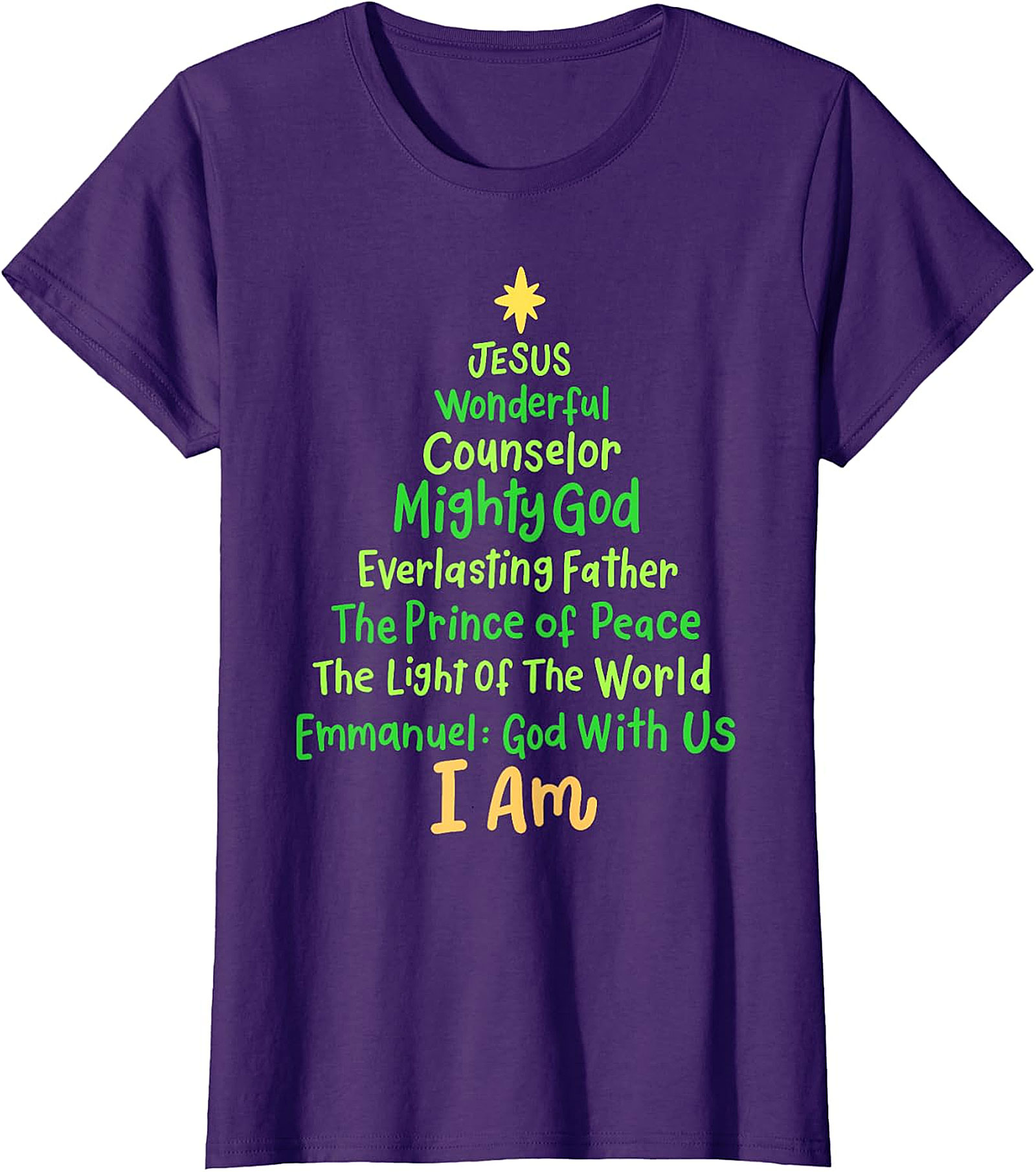 "I Am" Christmas Tree Faith T-Shirt | Spiritual Holiday Tee