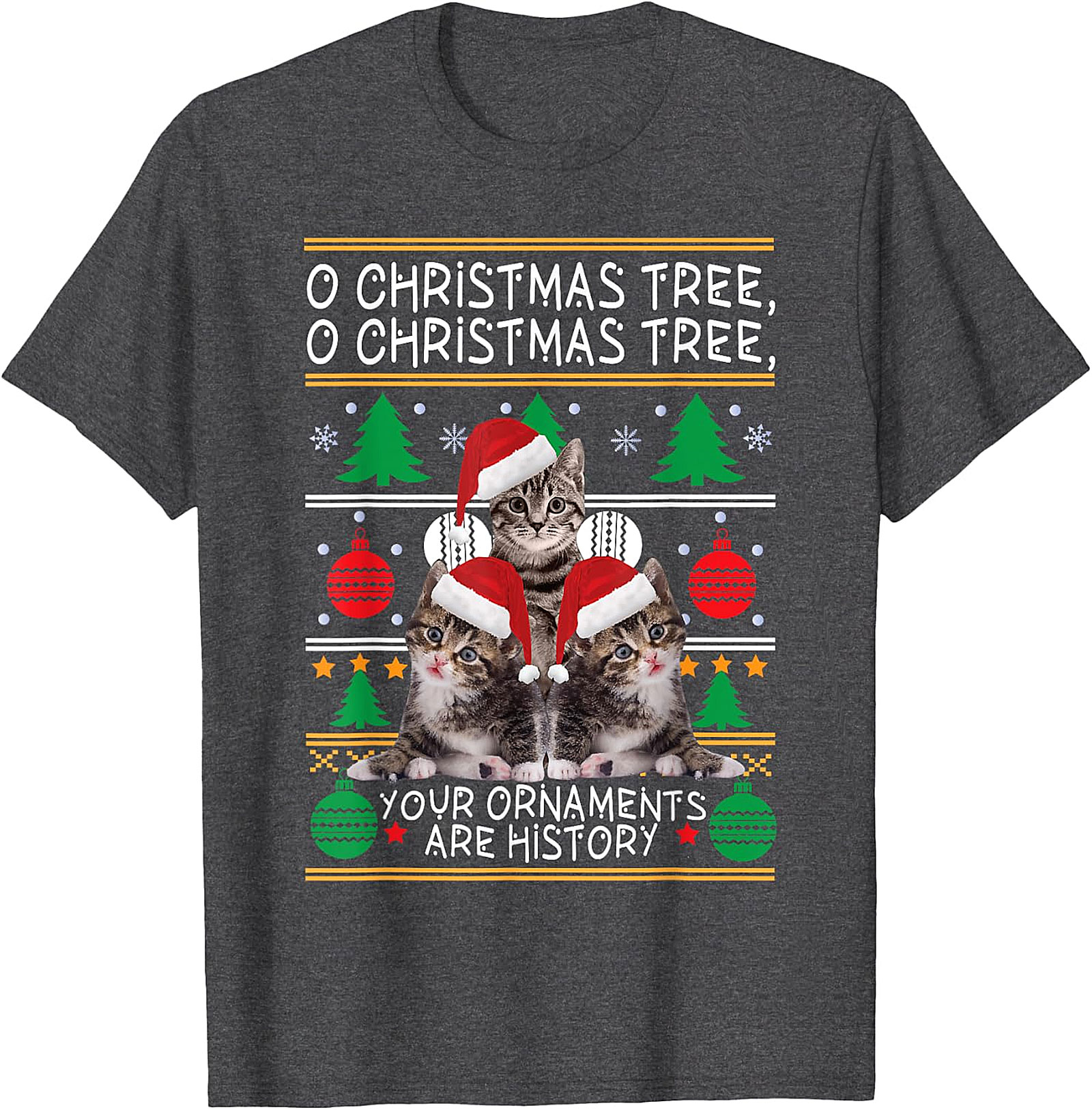  Funny Cat Christmas Ugly Sweater T-Shirt | Holiday Humor