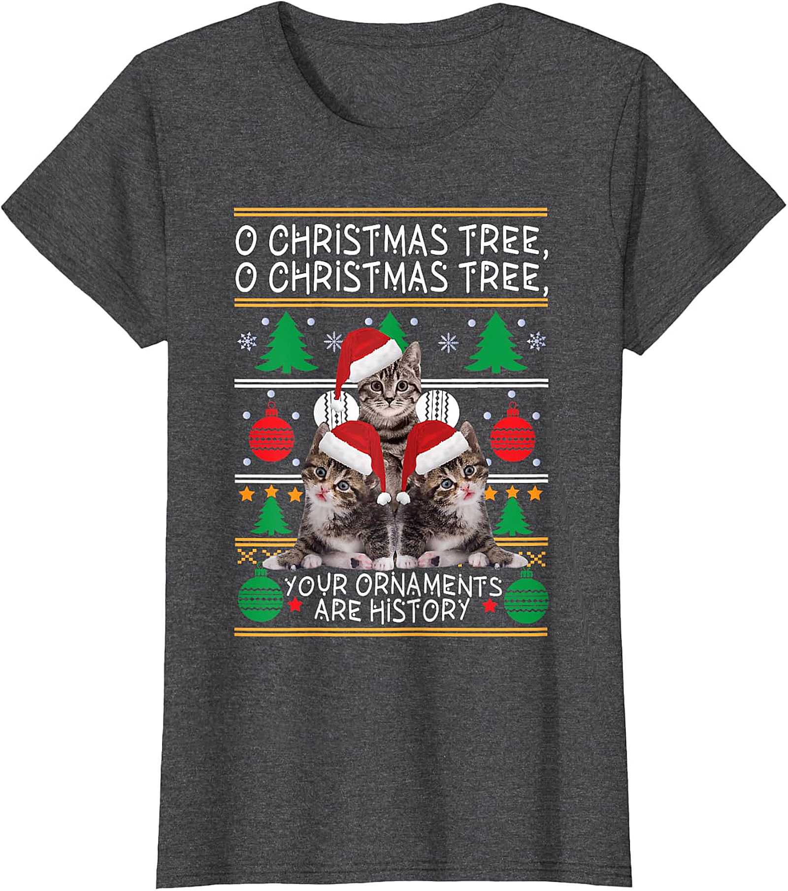  Funny Cat Christmas Ugly Sweater T-Shirt | Holiday Humor