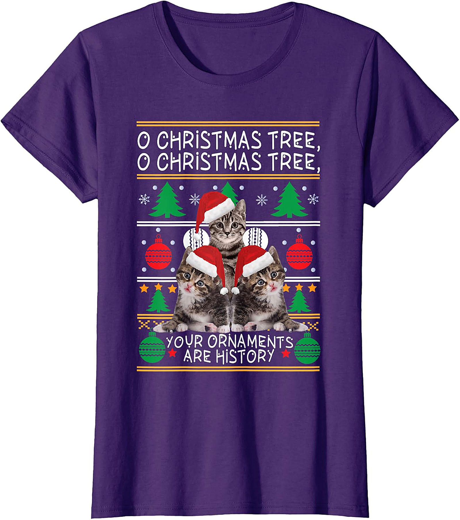  Funny Cat Christmas Ugly Sweater T-Shirt | Holiday Humor