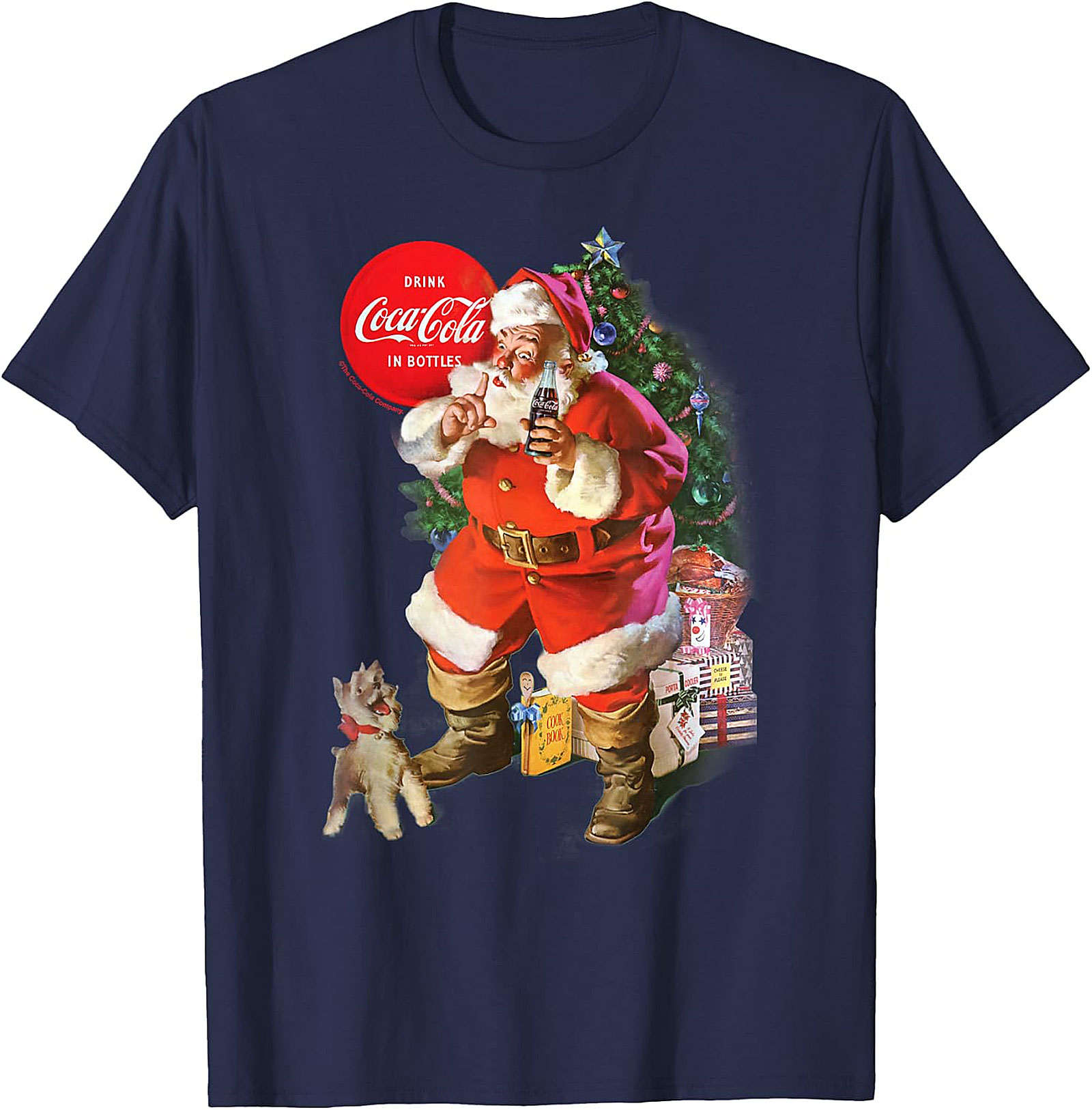 Vintage Coca-Cola Santa Christmas T-Shirt - Festive Apparel