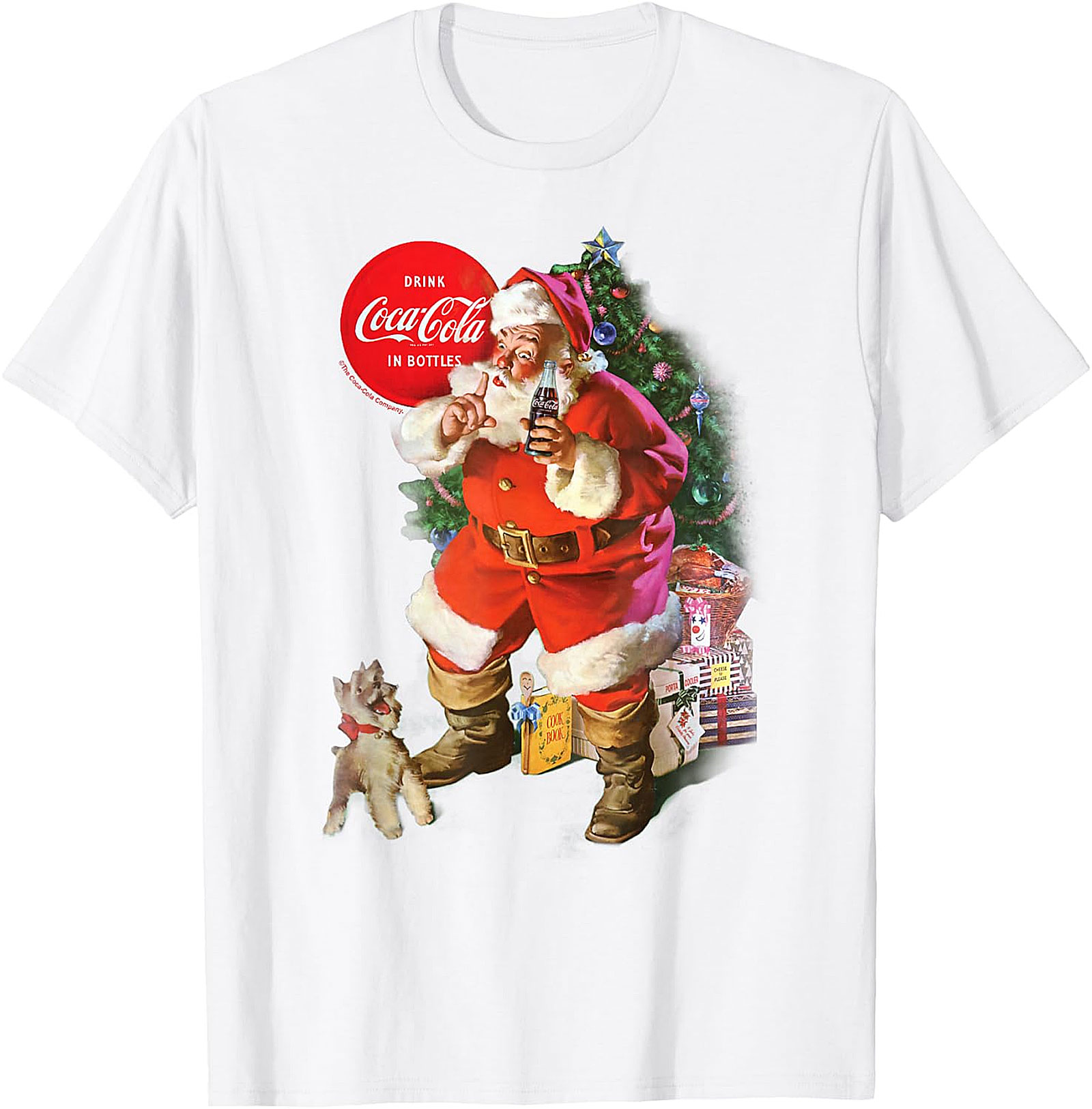  Vintage Coca-Cola Santa Christmas T-Shirt - Festive Apparel