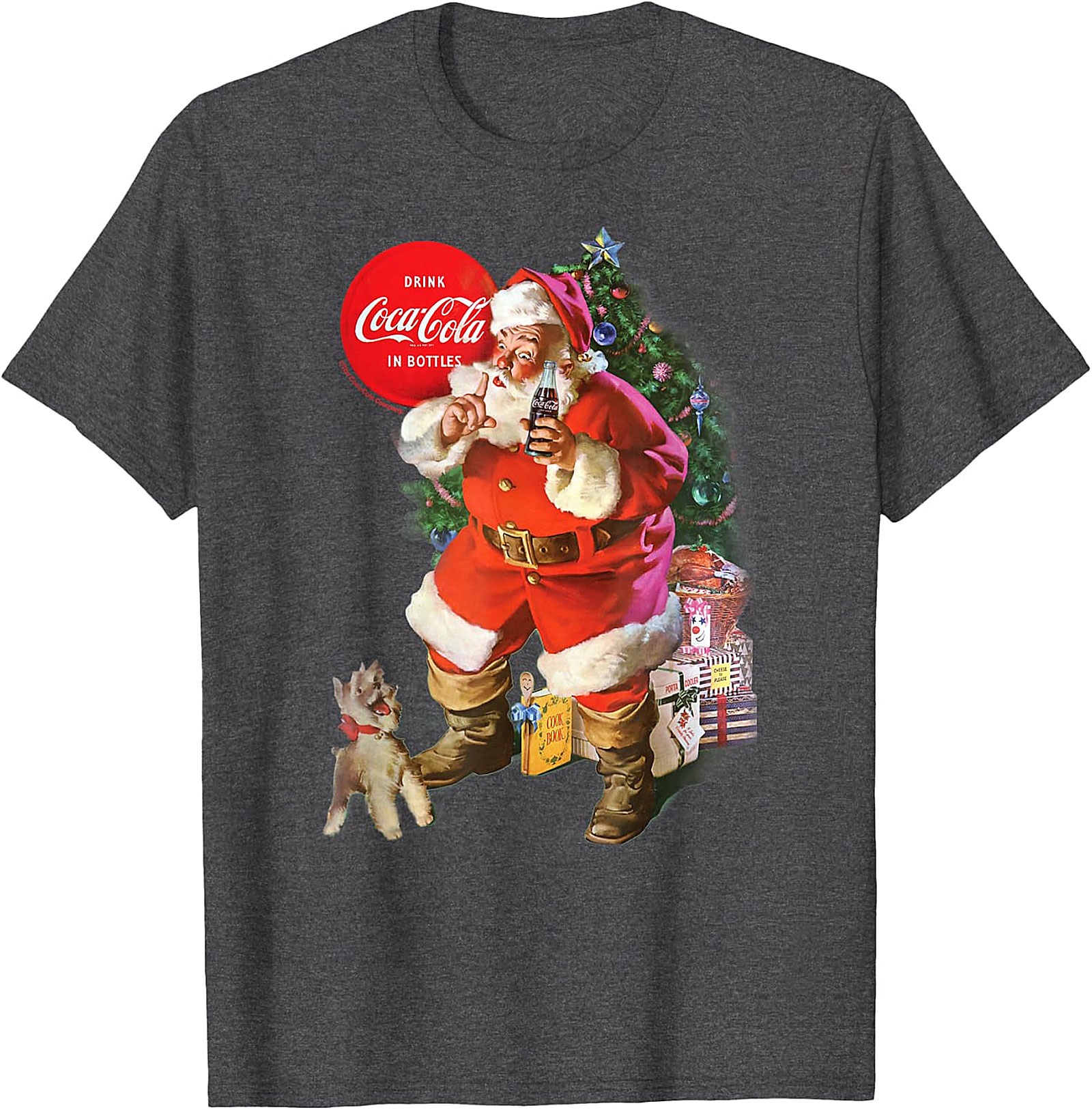  Vintage Coca-Cola Santa Christmas T-Shirt - Festive Apparel