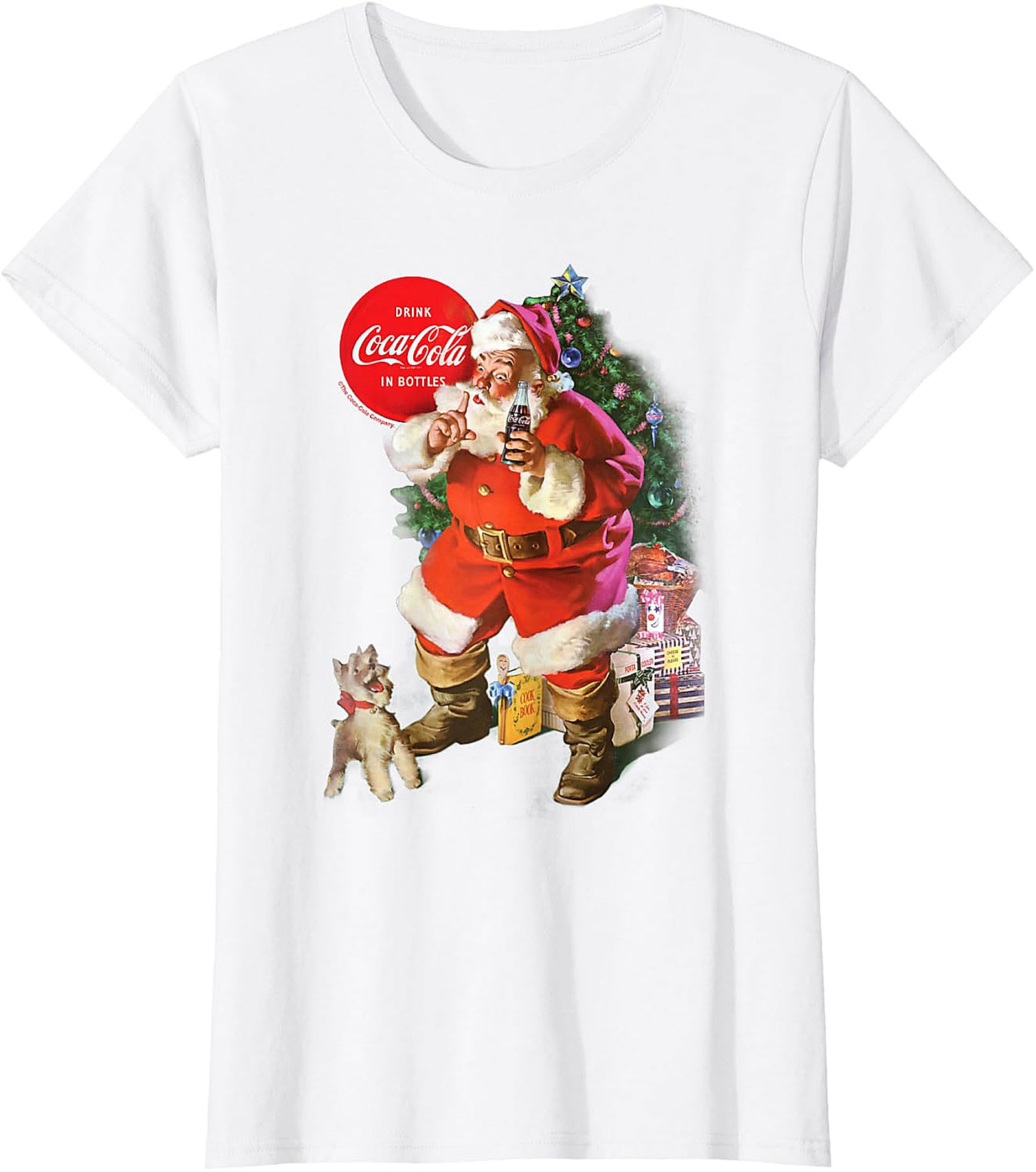  Vintage Coca-Cola Santa Christmas T-Shirt - Festive Apparel