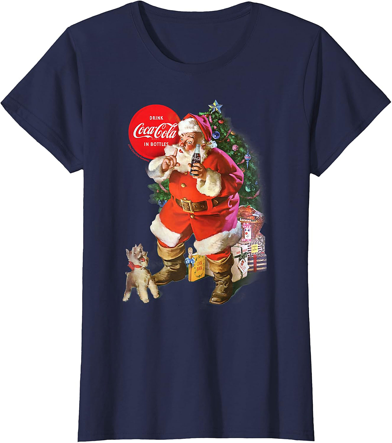  Vintage Coca-Cola Santa Christmas T-Shirt - Festive Apparel