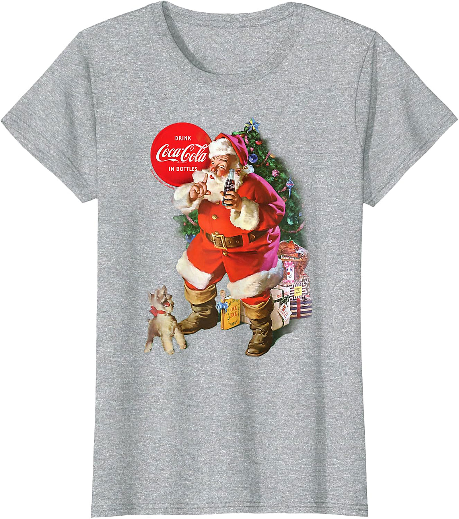  Vintage Coca-Cola Santa Christmas T-Shirt - Festive Apparel