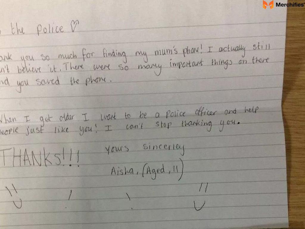 A Heartfelt, Handwritten Letter For Police Officers