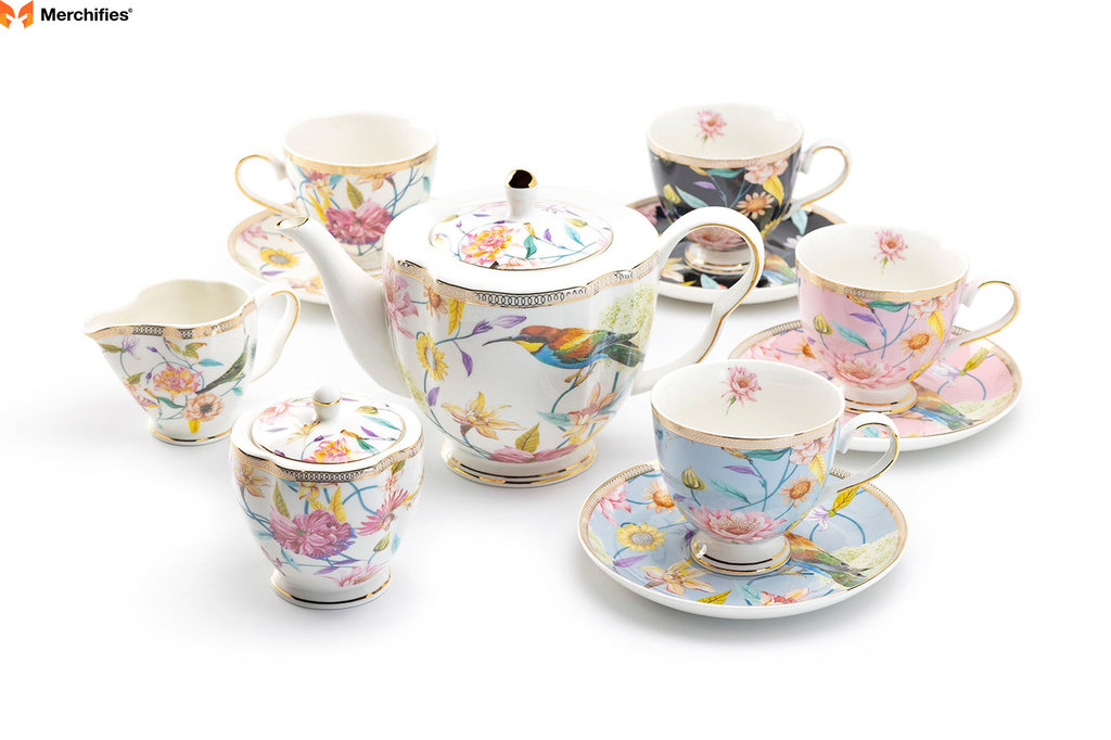 Assorted Flower Tea Set