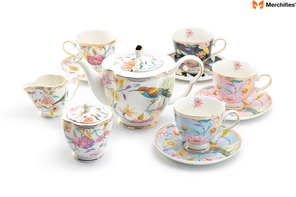 Assorted Flower Tea Set