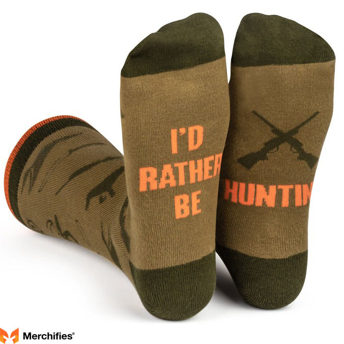Funny “I’d rather, Be Hunting” Socks