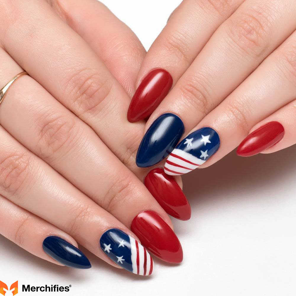 classy fourth of july nails