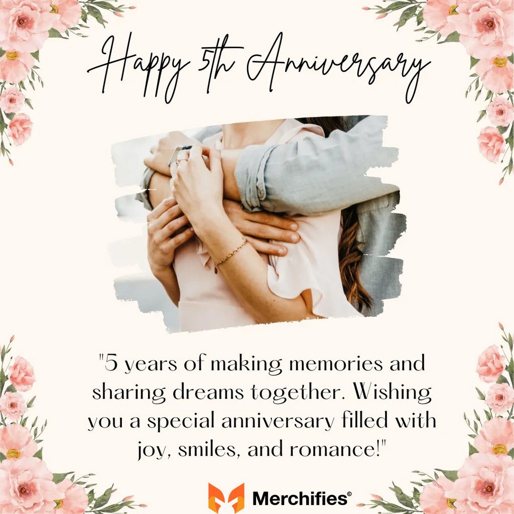 Happy 5 Year Anniversary Wishes For Couple