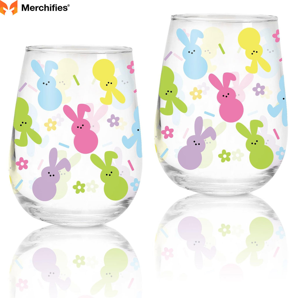 Wine Glass With A Peeps Motif