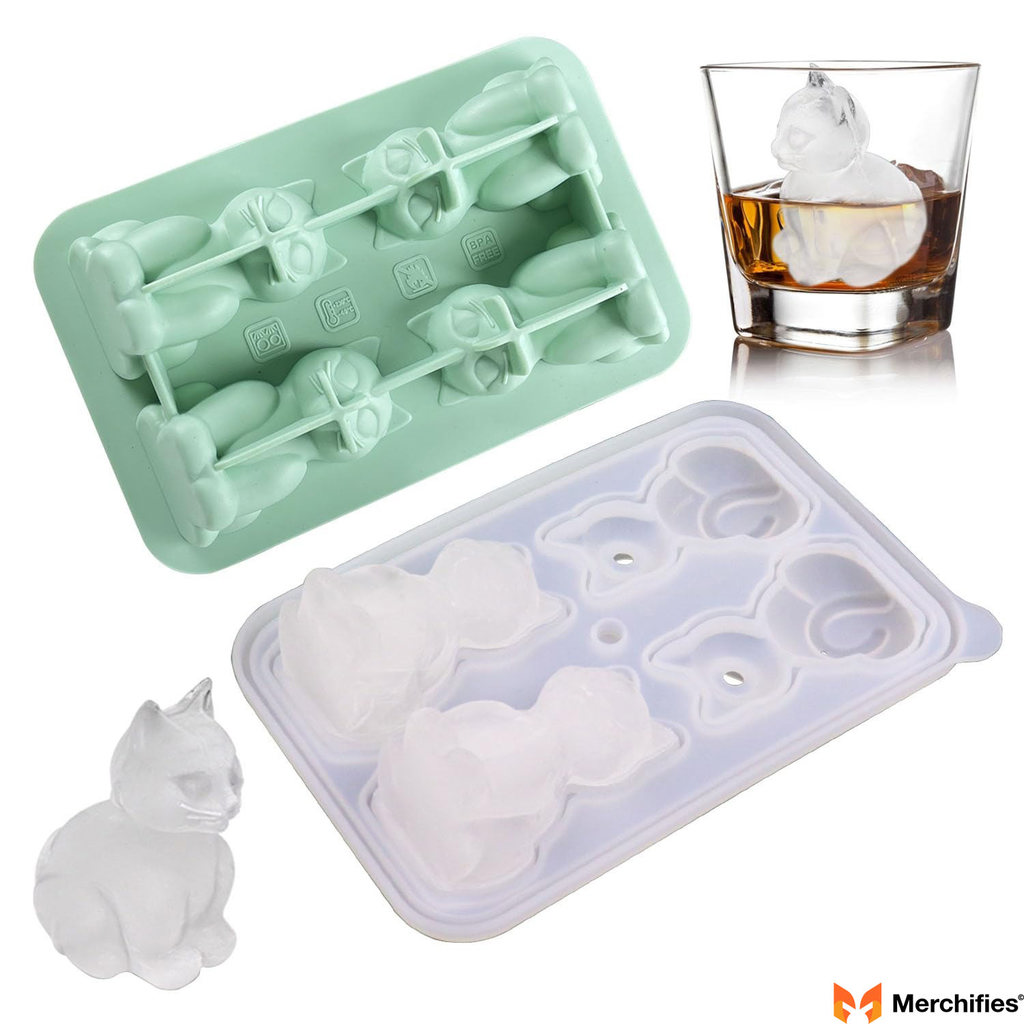 A Mold For Ice Cubes In The Form Of A Cat