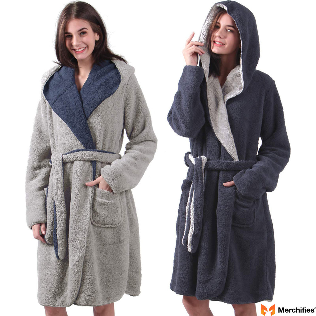 Bathrobe With A Hood Made Of Lamb