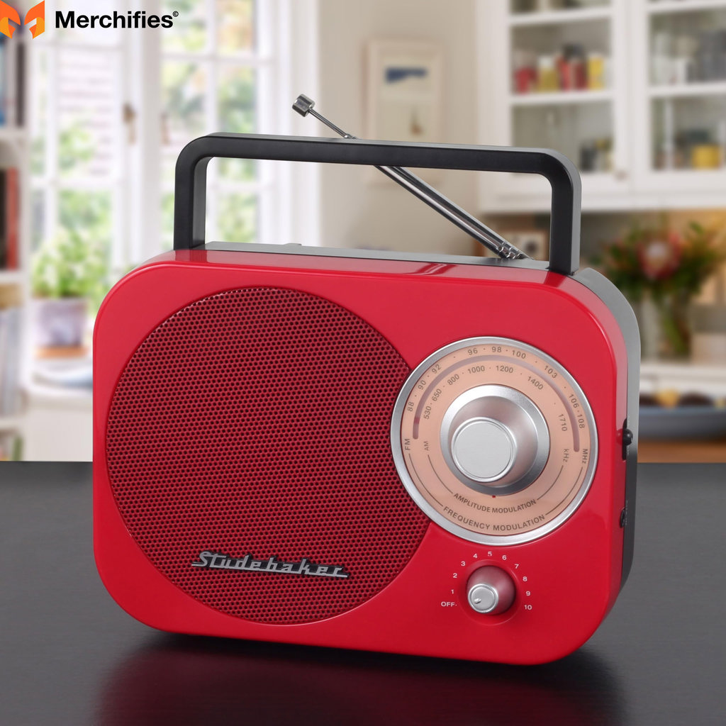 Portable AM/FM Radio in Red