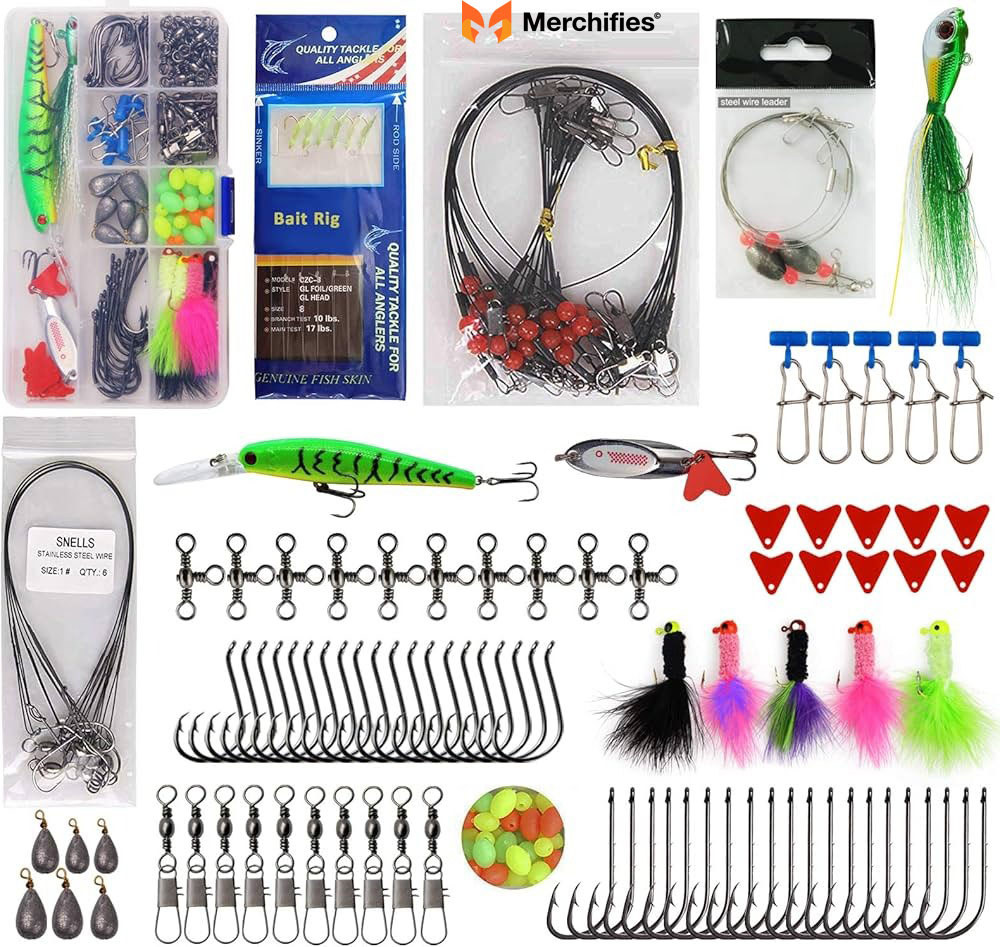 Kit with 150 pieces of saltwater fishing lures