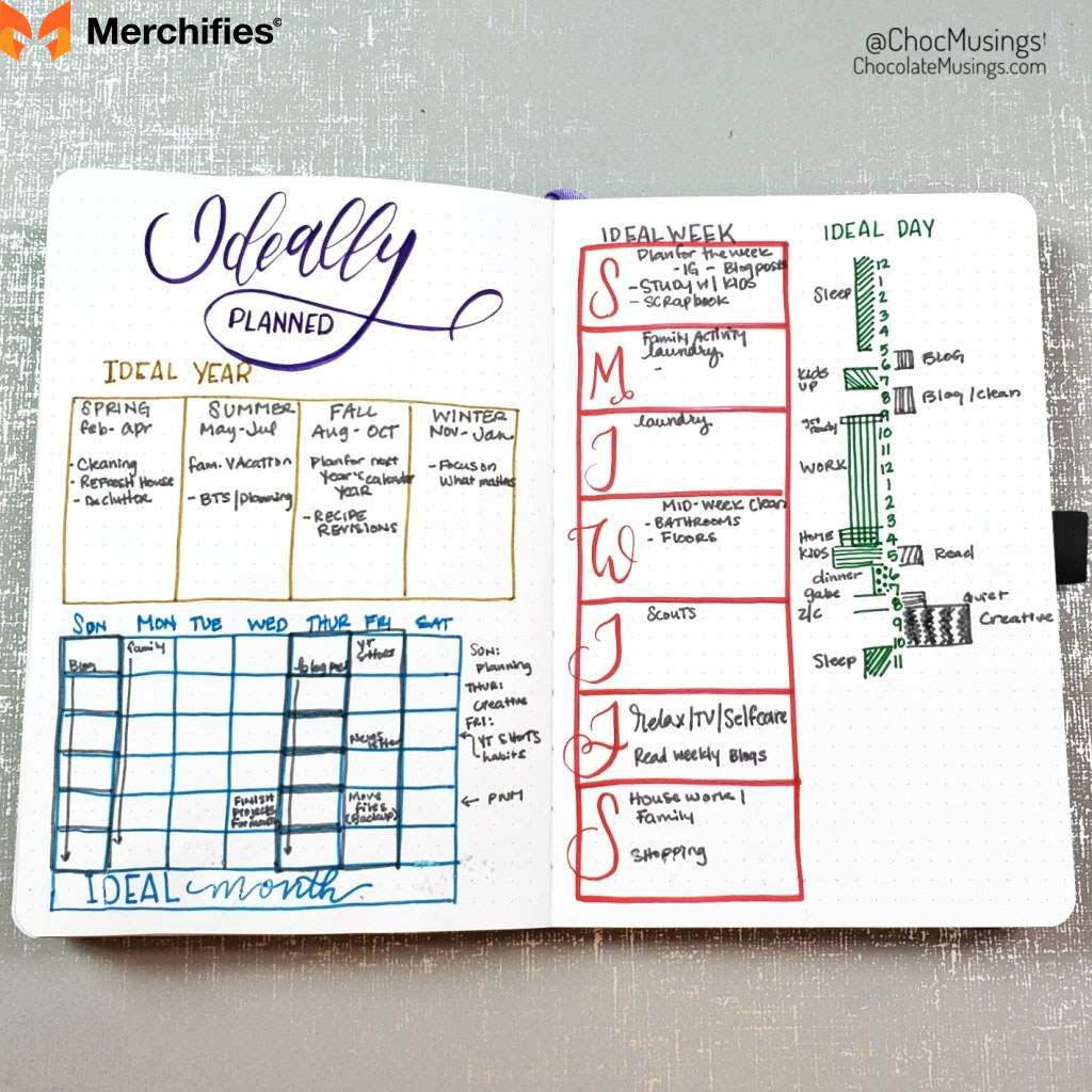 Week, month-to-month, and year planners