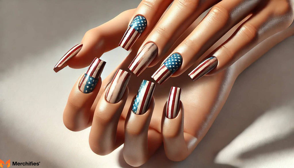 classy fourth of july nails