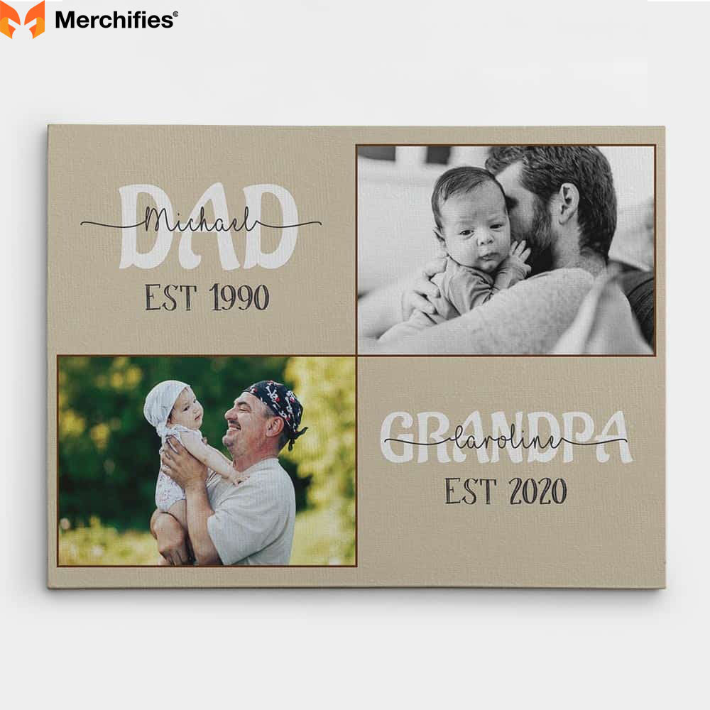 Grandpa Photo Print on Canvas