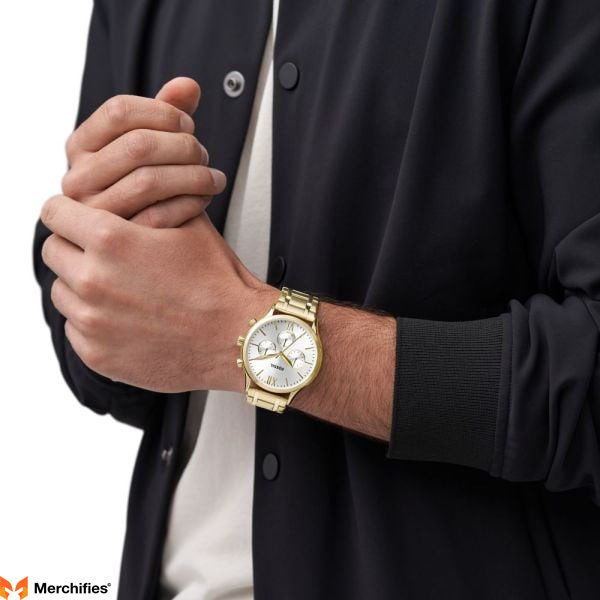 Gold-tone stainless steel watch for men