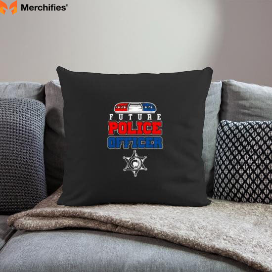 Cotton Throw Pillows With A Police Theme